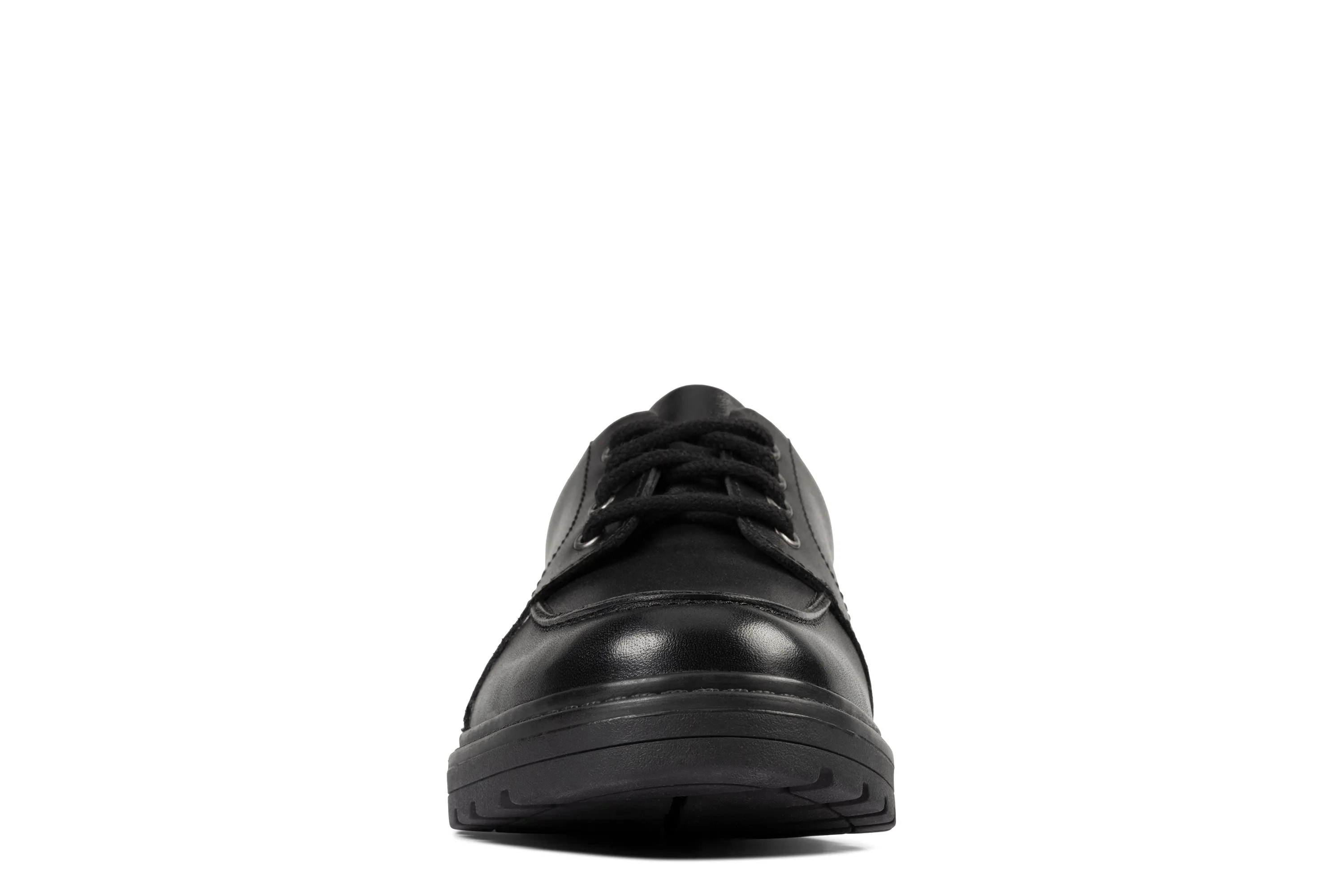 Clarks Loxham Pace Boys Black School Shoe