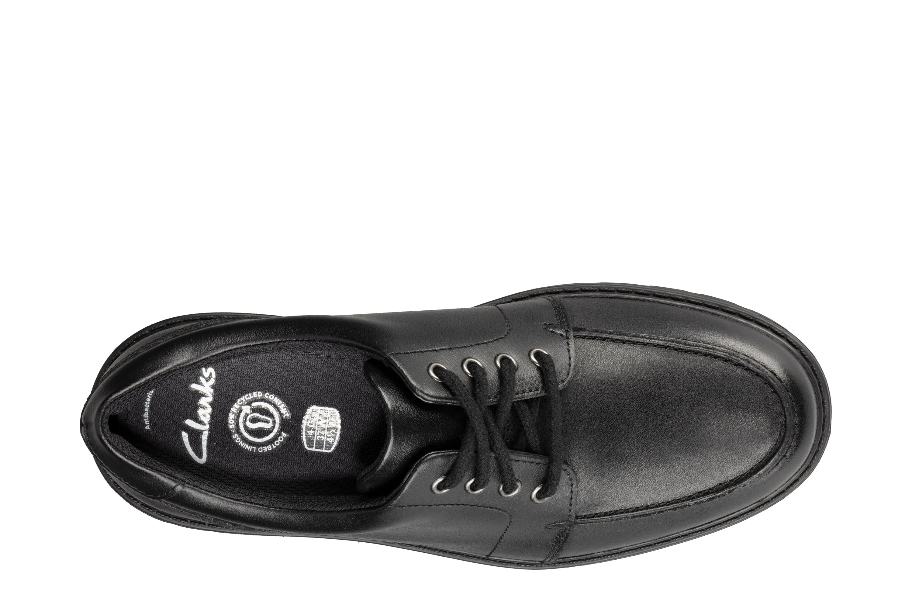 Clarks Loxham Pace Boys Black School Shoe