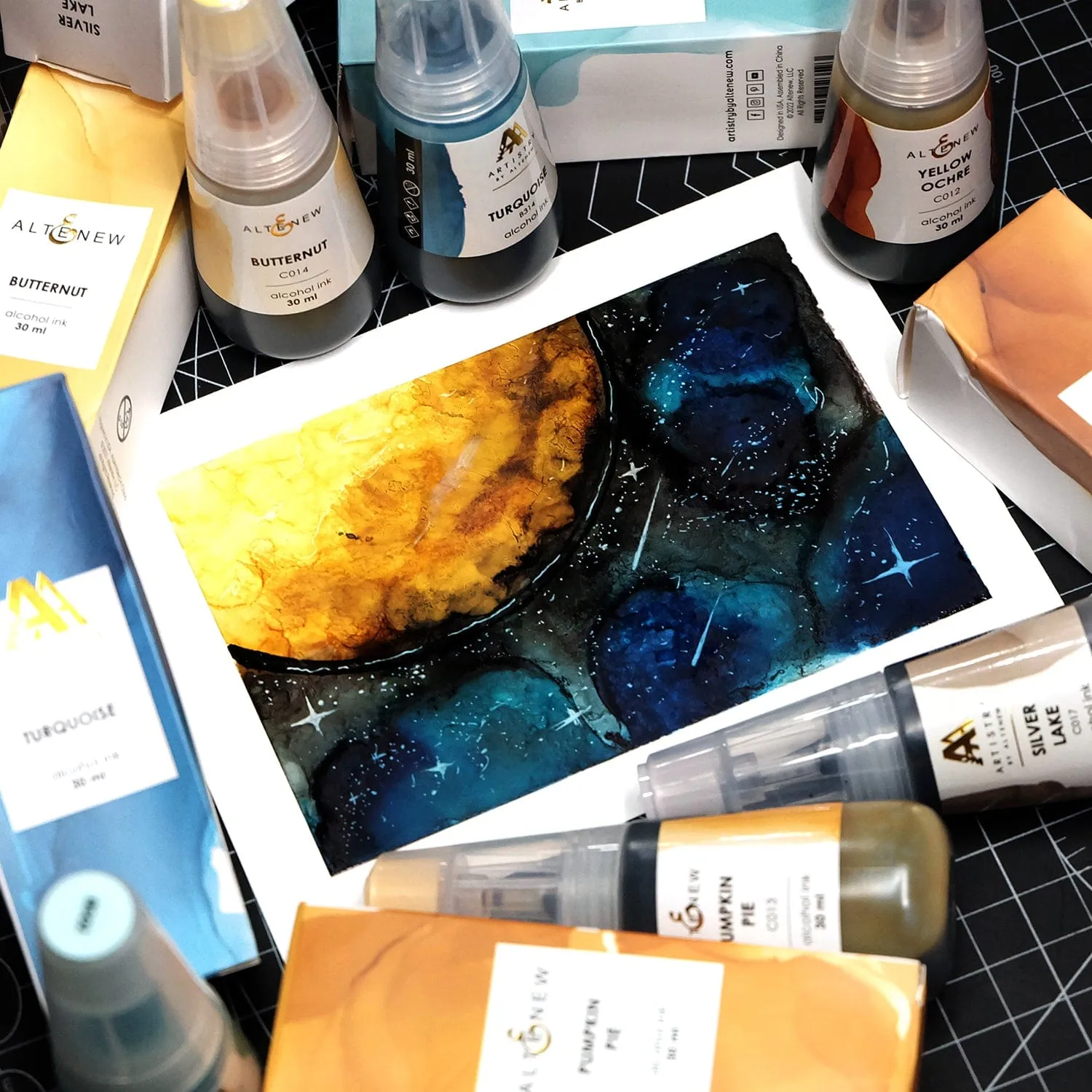 Cloudy Night Alcohol Ink