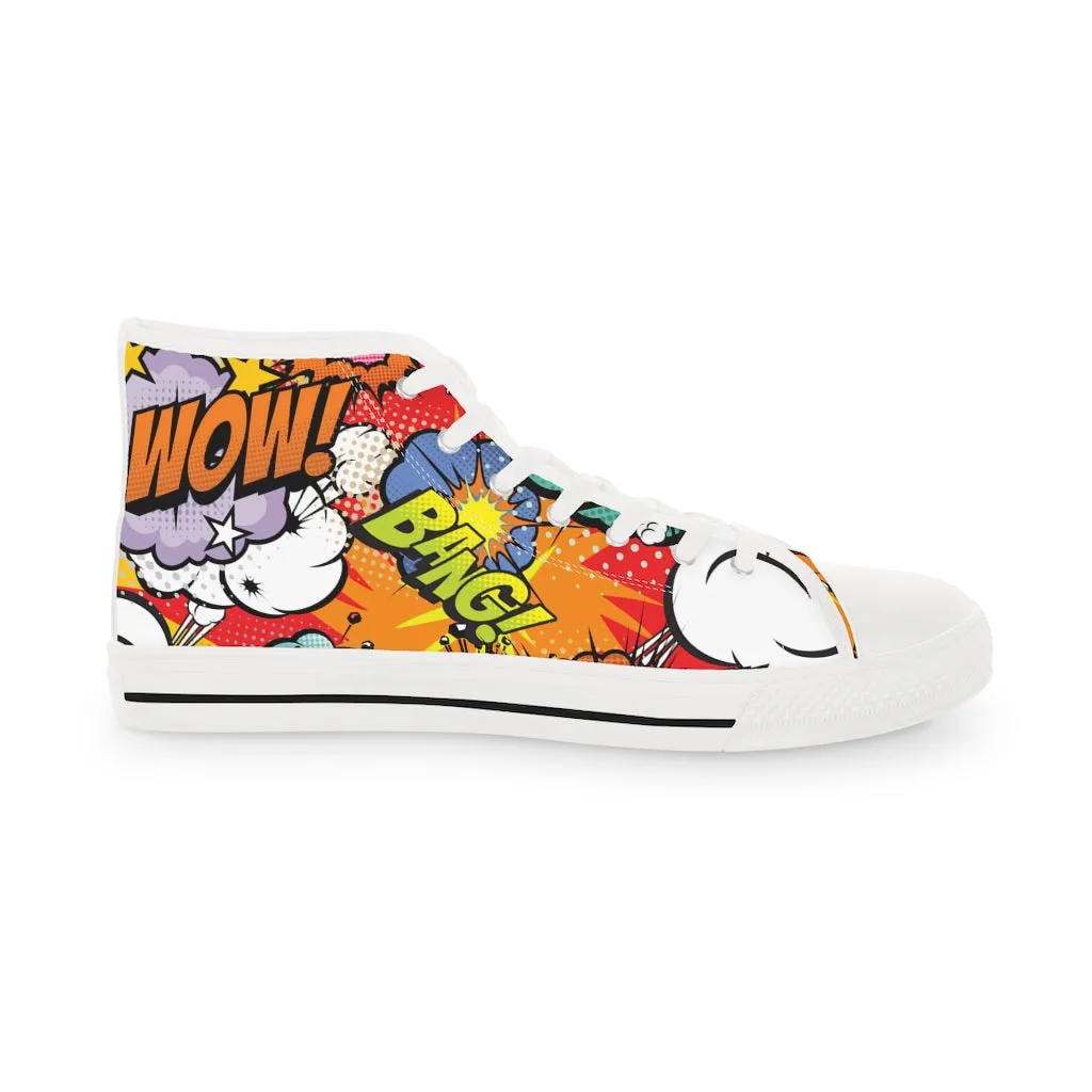 Comic book style Men's High Top Sneakers