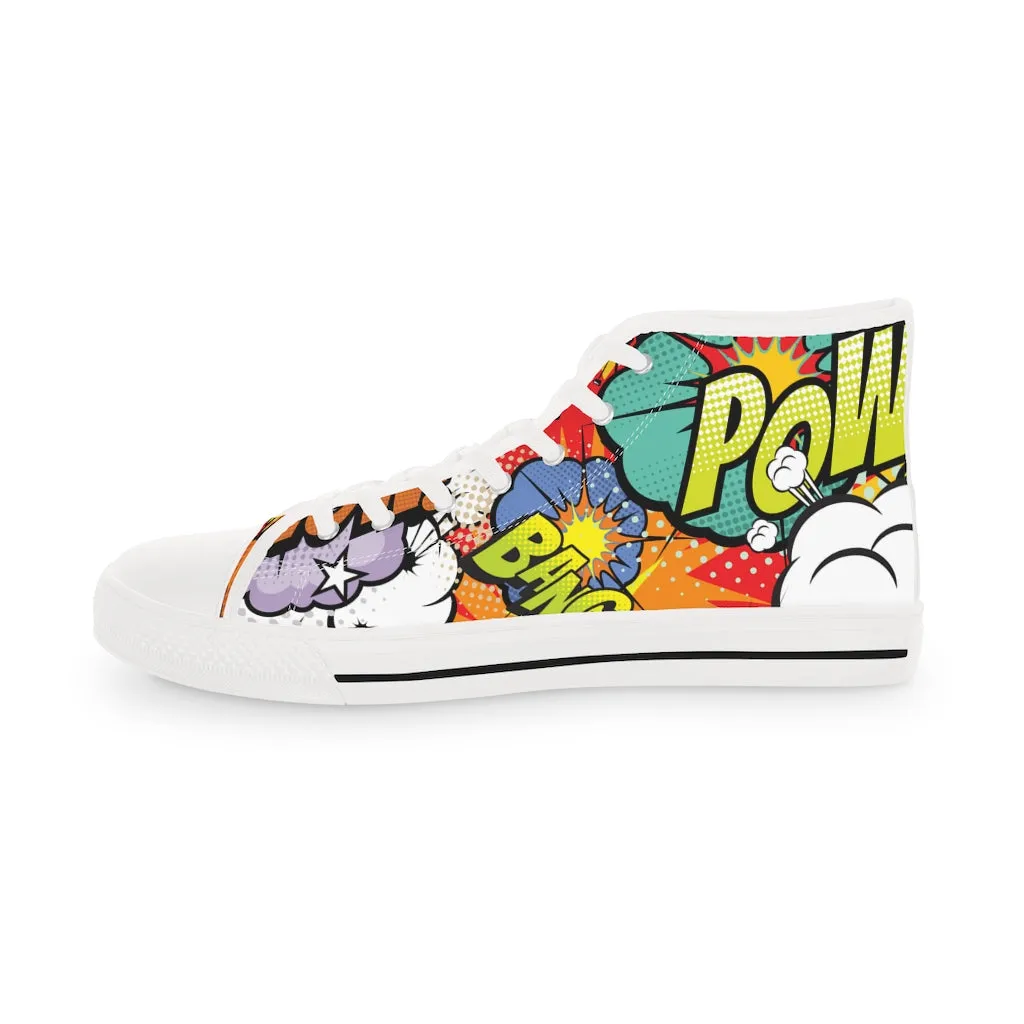 Comic book style Men's High Top Sneakers