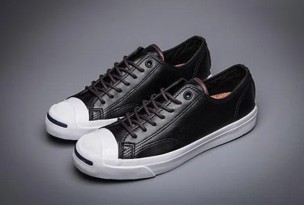 Converse Black Jack Purcell Ox Velcro Low Top Leather Sneakers