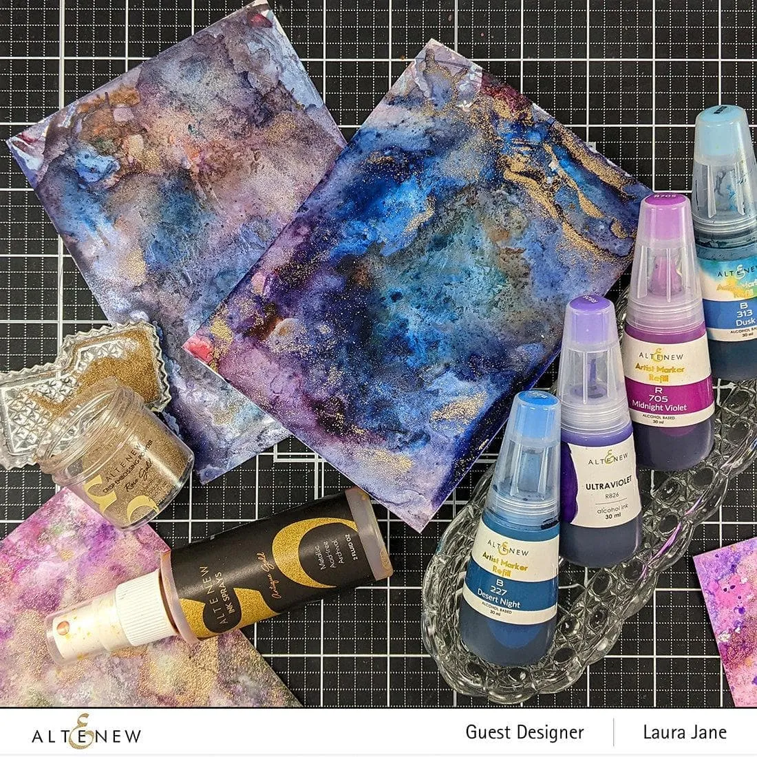 Cool Summer Night Alcohol Ink