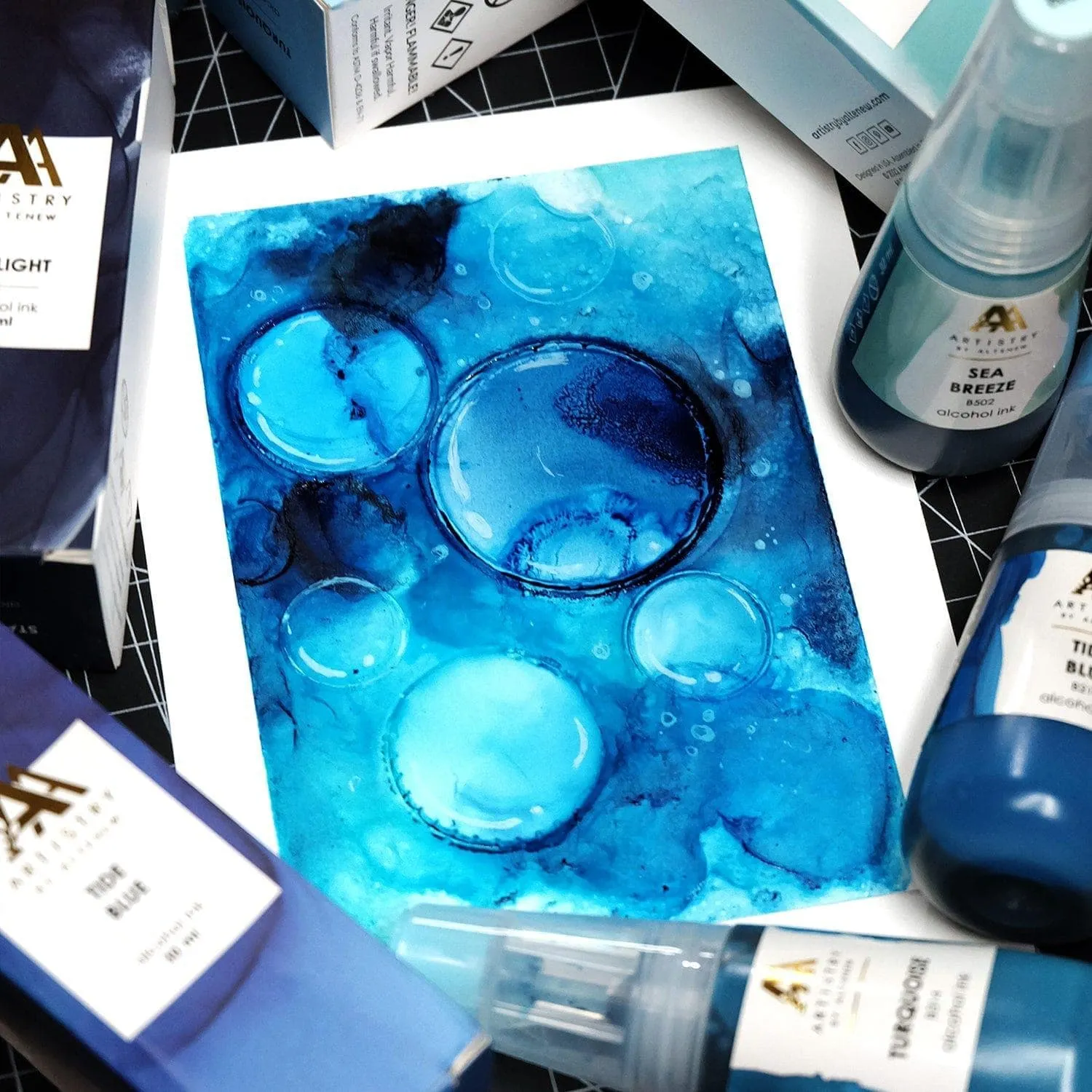 Cool Summer Night Alcohol Ink