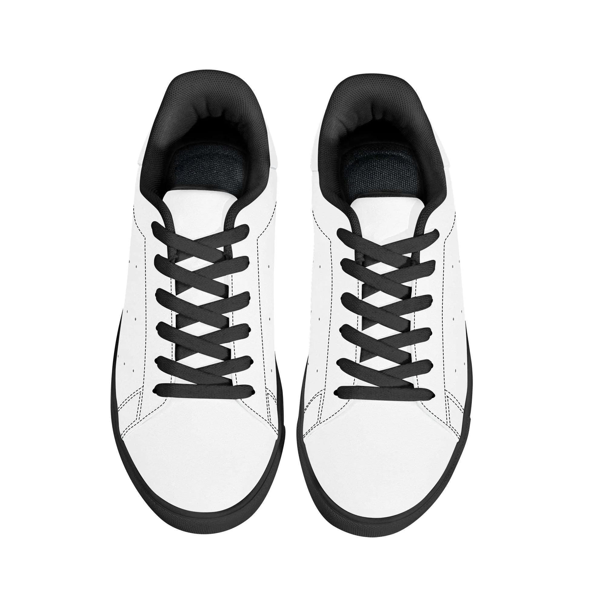 Create Your Own - Low Top Synthetic Leather Sneakers - Black