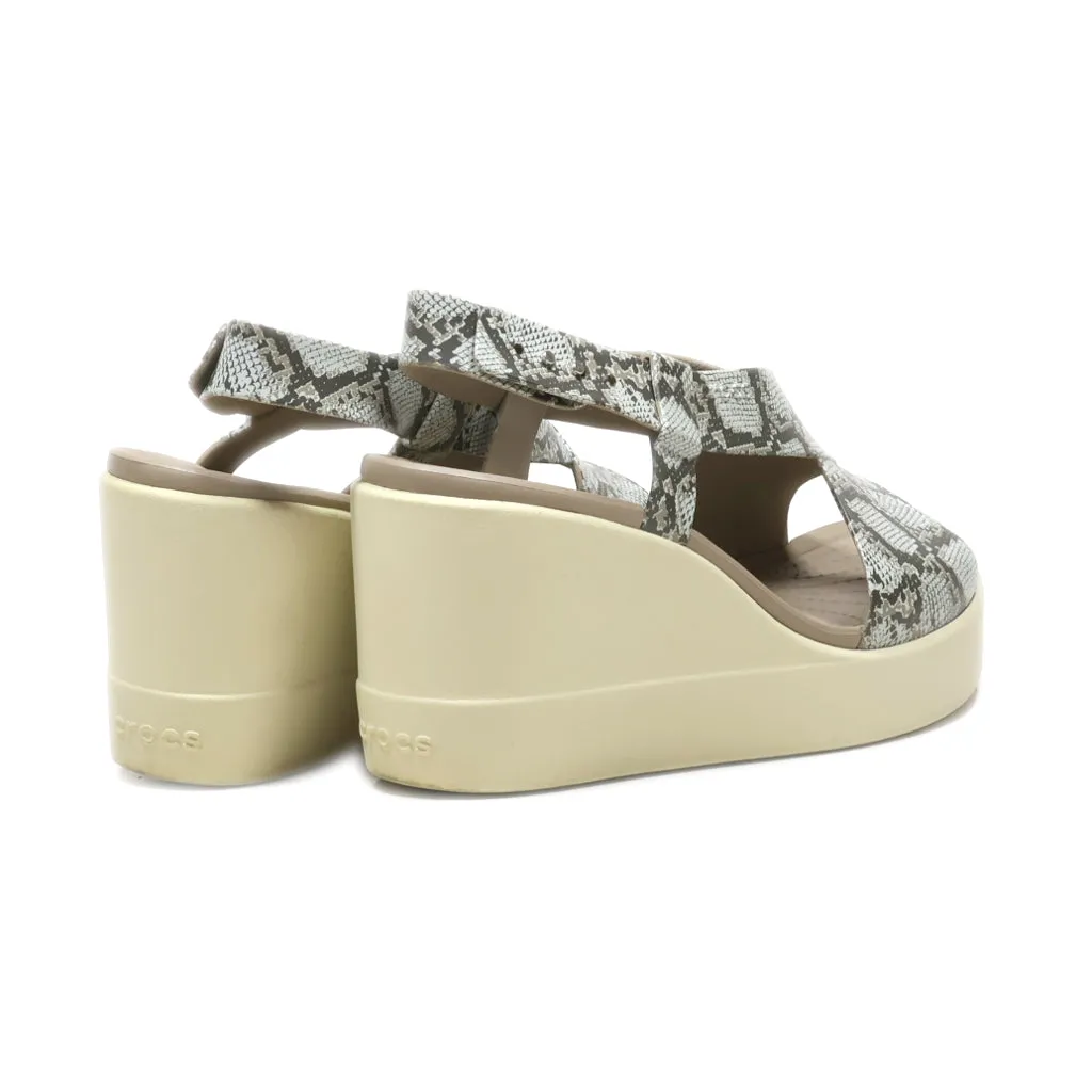 Crocs Wedge Shoes Rubber Grey Colour For Women