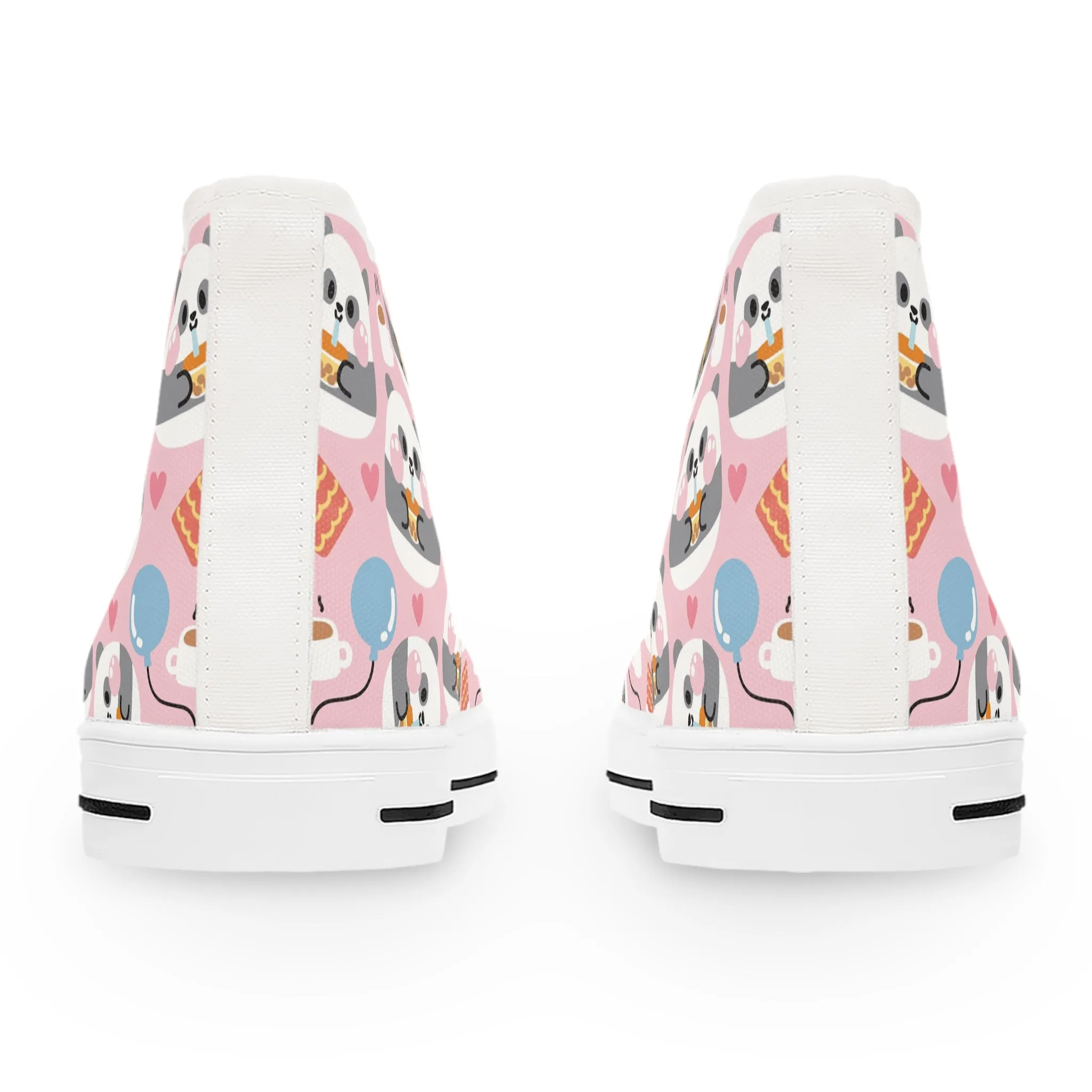 Cute Panda Candy Women's High Top Sneakers