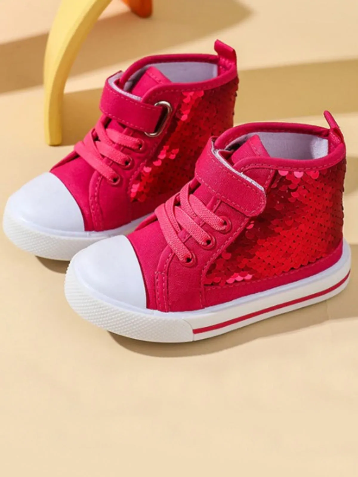 Dazzle On High-Top Sequin Sneakers By Liv and Mia