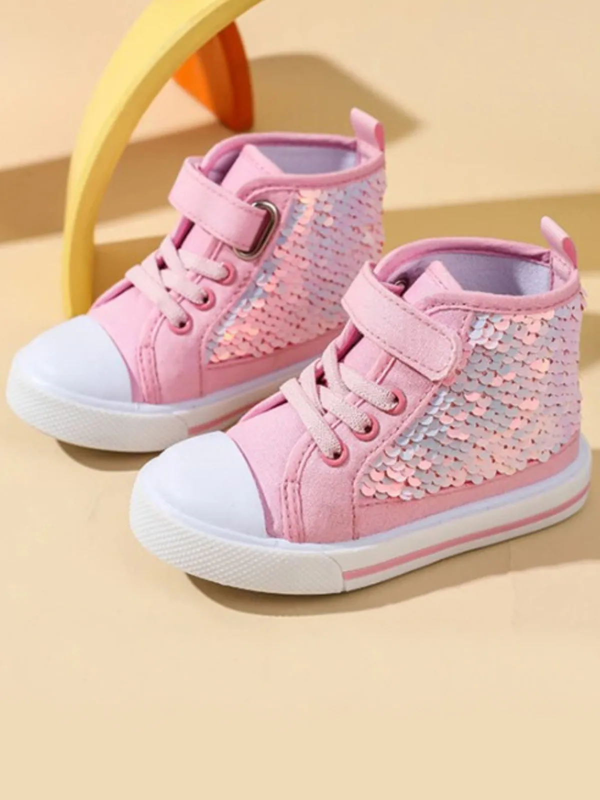 Dazzle On High-Top Sequin Sneakers By Liv and Mia