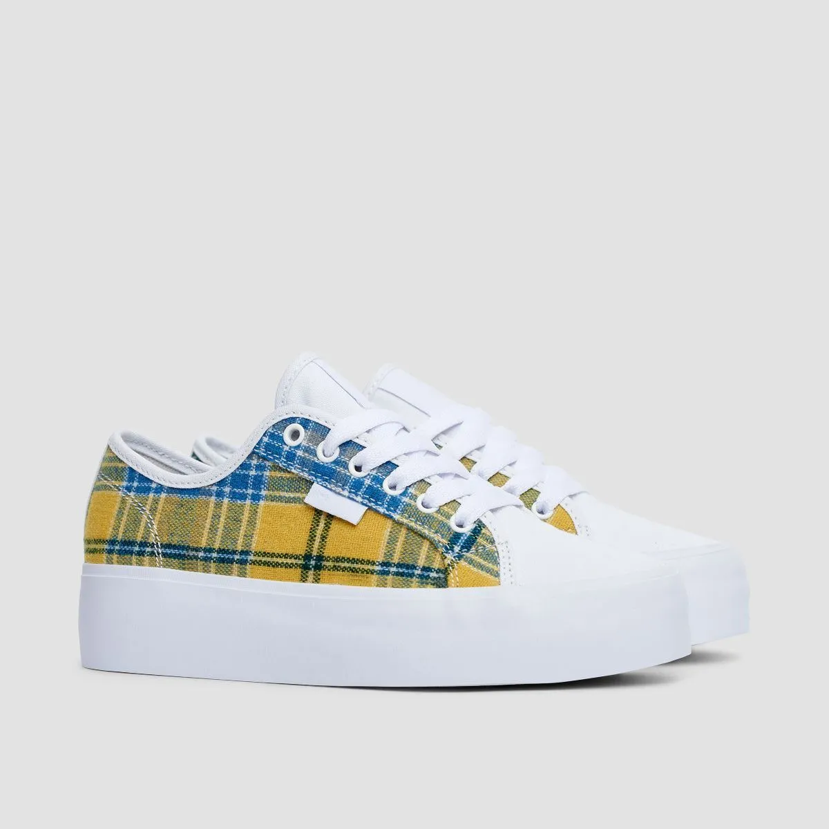 DC Manual Platform Shoes - White/Plaid - Womens