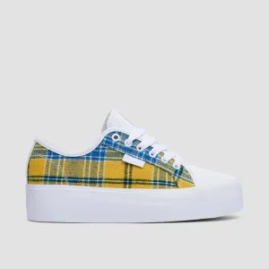 DC Manual Platform Shoes - White/Plaid - Womens