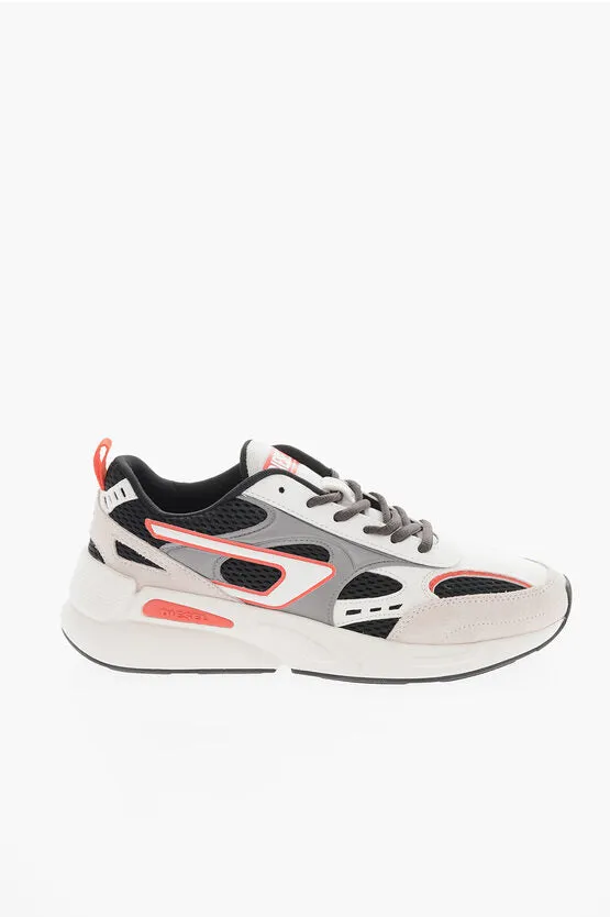 Diesel Mesh and Suede S-SERENDIPITY SPORT Low-Top Sneakers with Con