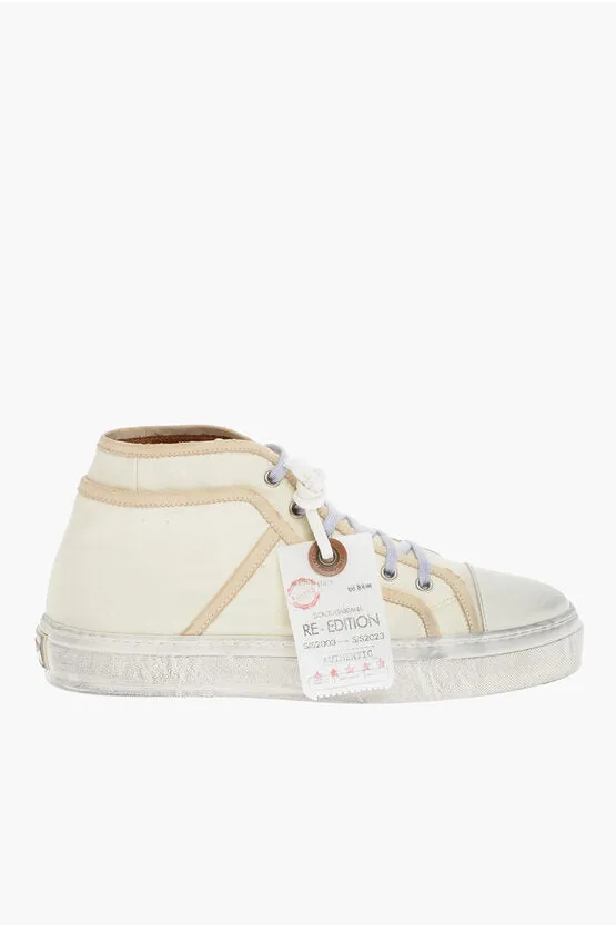 Dolce & Gabbana Vintage Effect Leather High-Top Sneakers