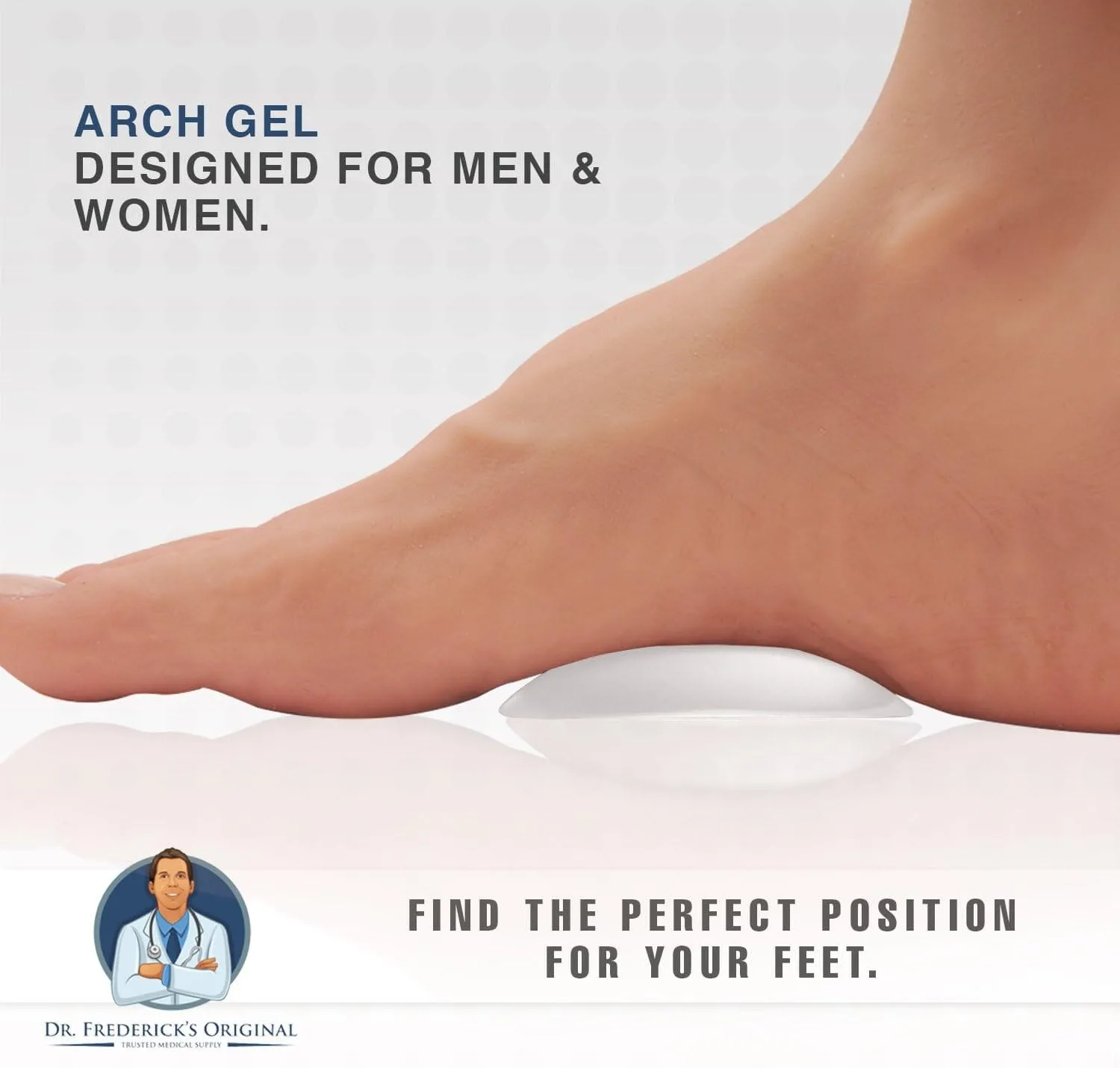 Dr. Frederick's Original Peel & Stick Foot Arch Support Gel Pads - 6 Pieces - High Arch Cushions - Relieves Pain from PES Cavus