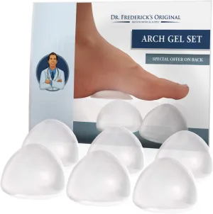 Dr. Frederick's Original Peel & Stick Foot Arch Support Gel Pads - 6 Pieces - High Arch Cushions - Relieves Pain from PES Cavus