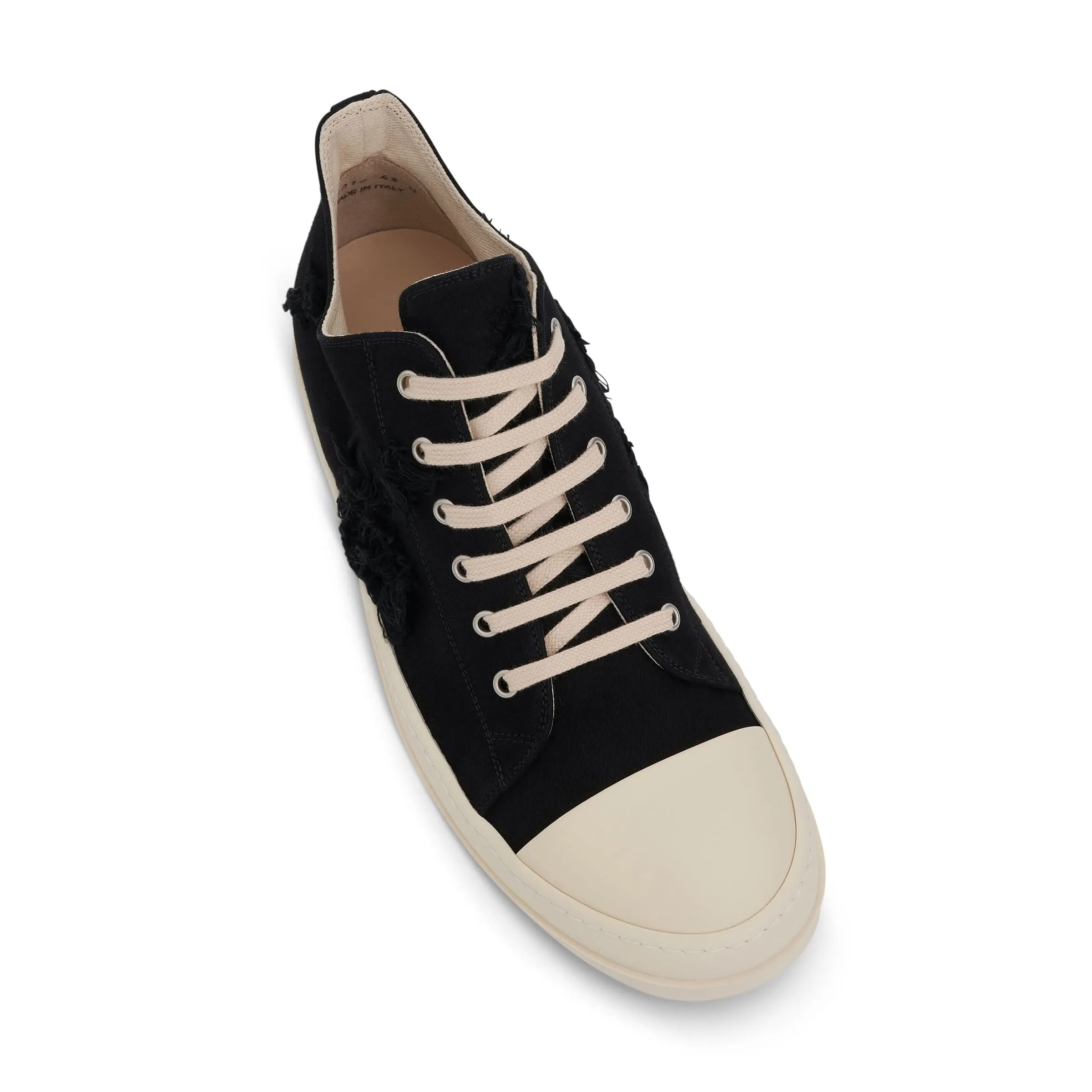 DRKSHDW Ramones Low Denim Slash Sneaker in Black/Milk