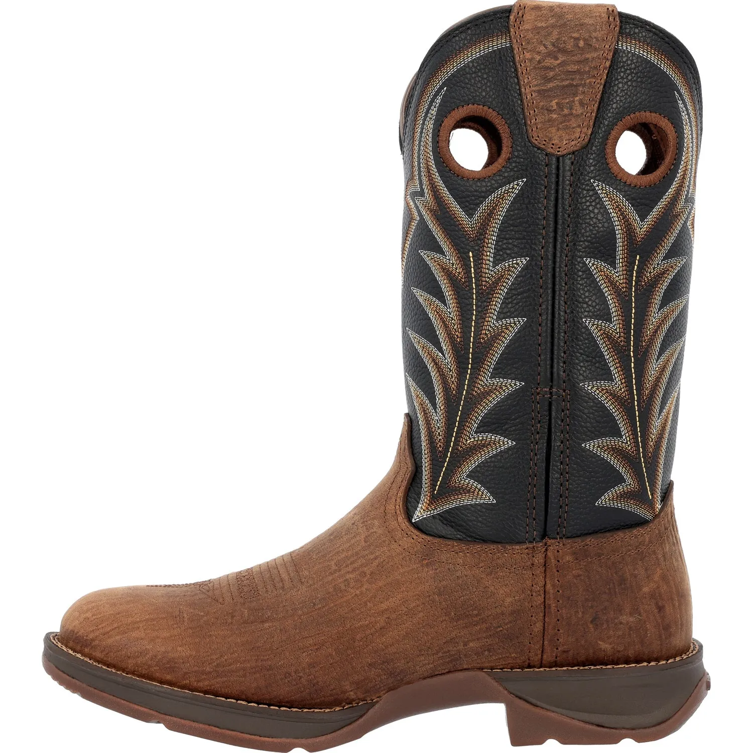 Durango Mens Rebel Western Oak Bark/Midnight Leather Cowboy Boots