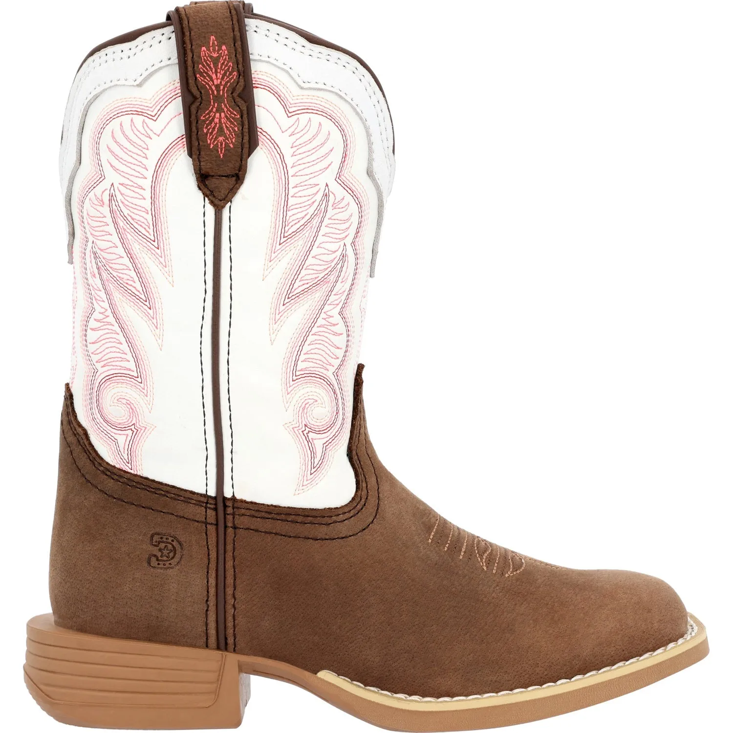 Durango Youth Unisex Lil Rebel Pro Western Brown/White Leather Cowboy Boots