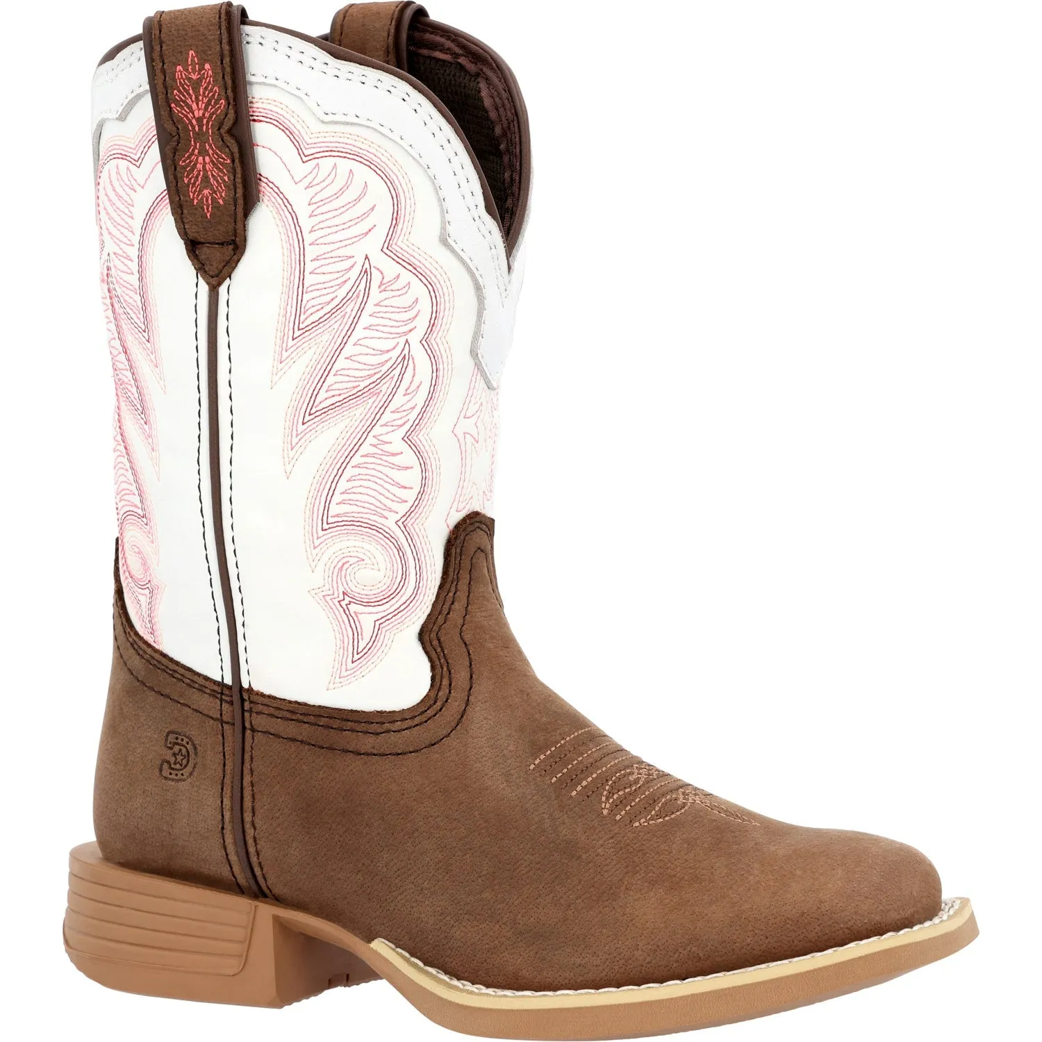 Durango Youth Unisex Lil Rebel Pro Western Brown/White Leather Cowboy Boots