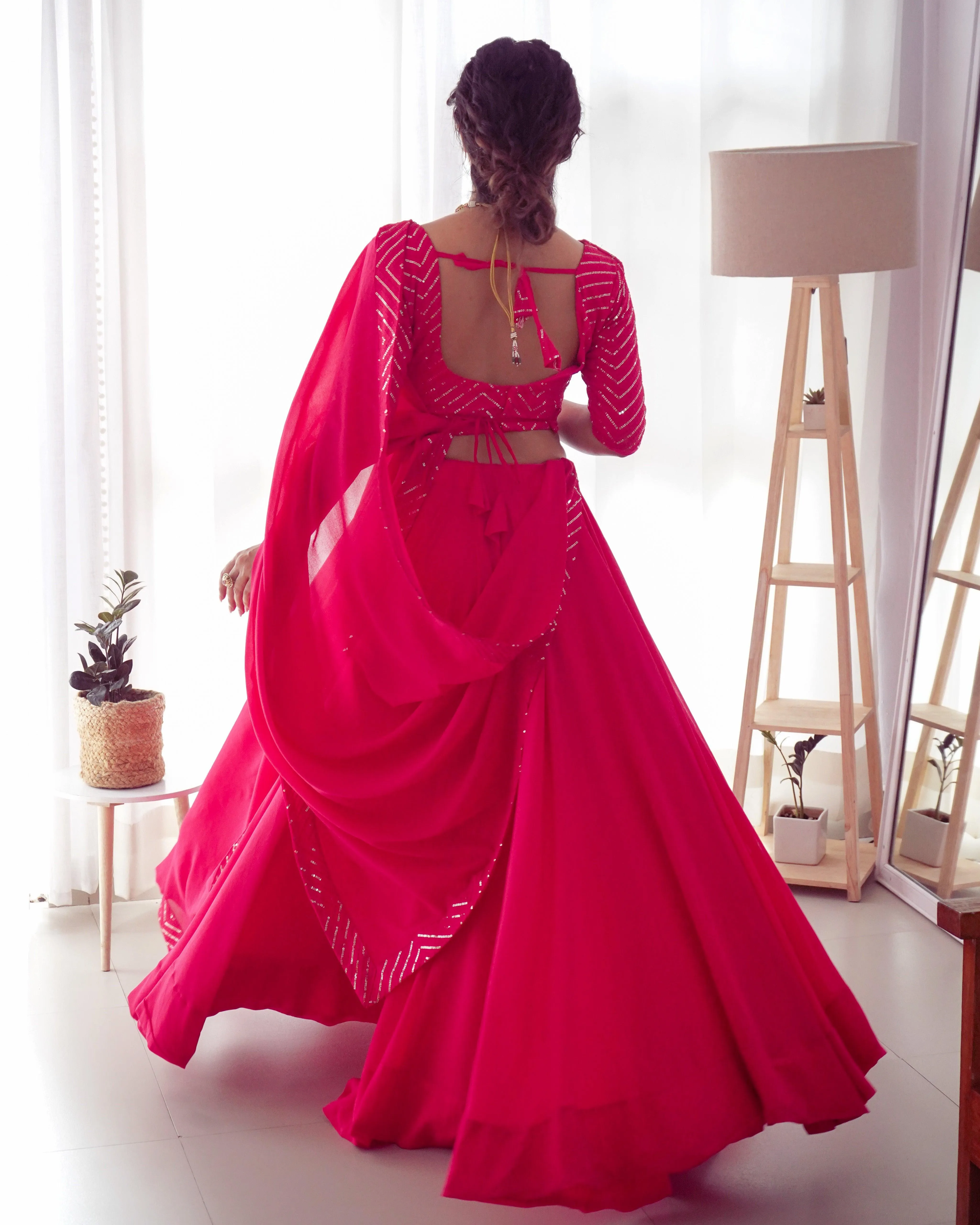 Exquisitely Embroidered Lehenga choli in georgette