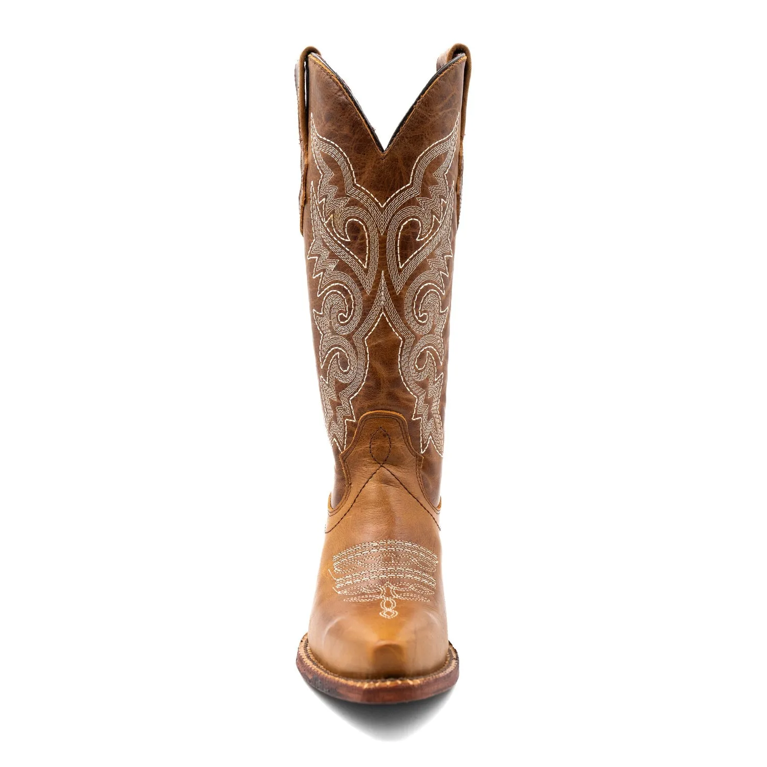 Ferrini Womens Mae Snip Toe Brown Leather 13in Cowboy Boots