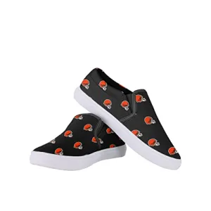 FOCO Cleveland Browns NFL Womens Repeat Logo Slip On Canvas Shoe