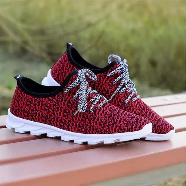 (Free Shipping) Men's and Women casual shoes low to fly knit blade breathable knit (Free Shipping)