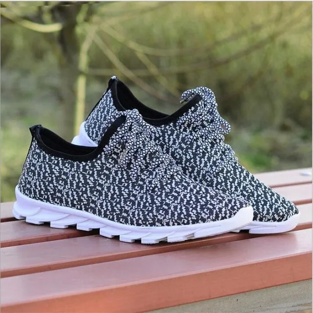 (Free Shipping) Men's and Women casual shoes low to fly knit blade breathable knit (Free Shipping)