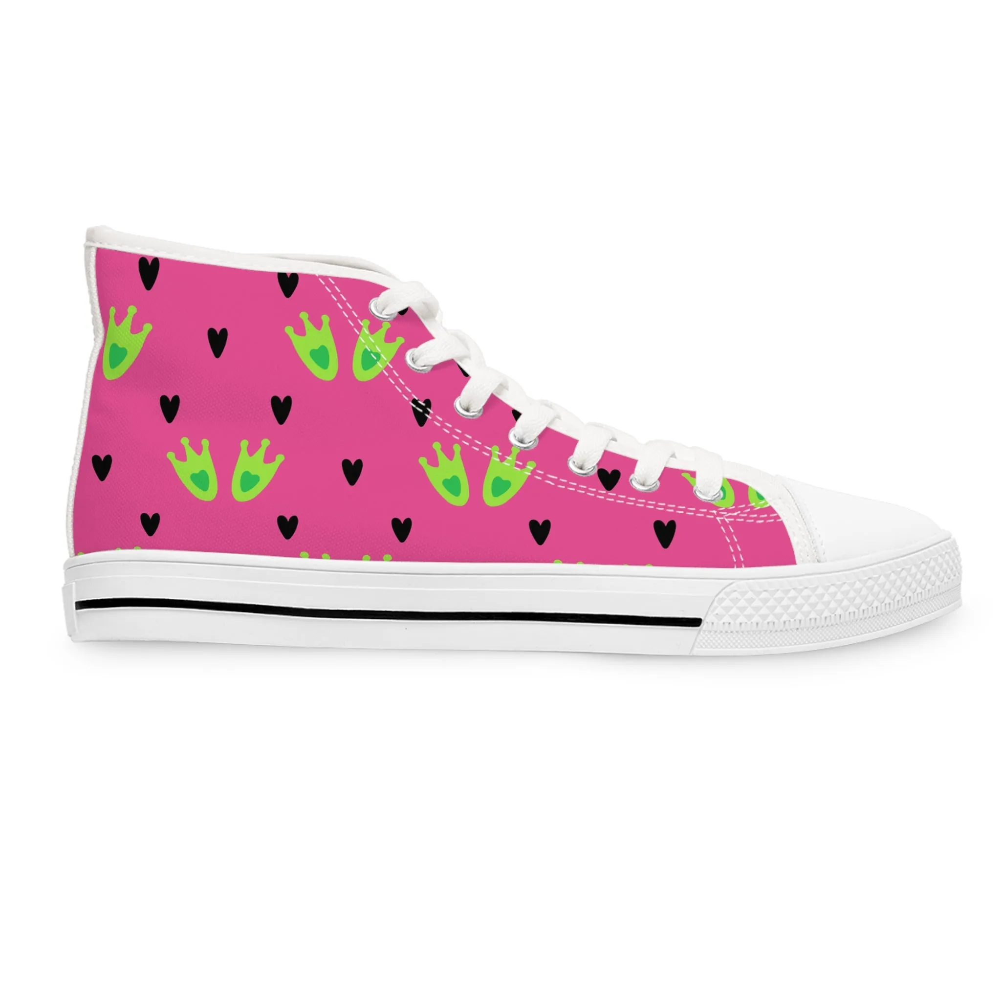 Frog Feet and Pink Background Women's High Top Sneakers