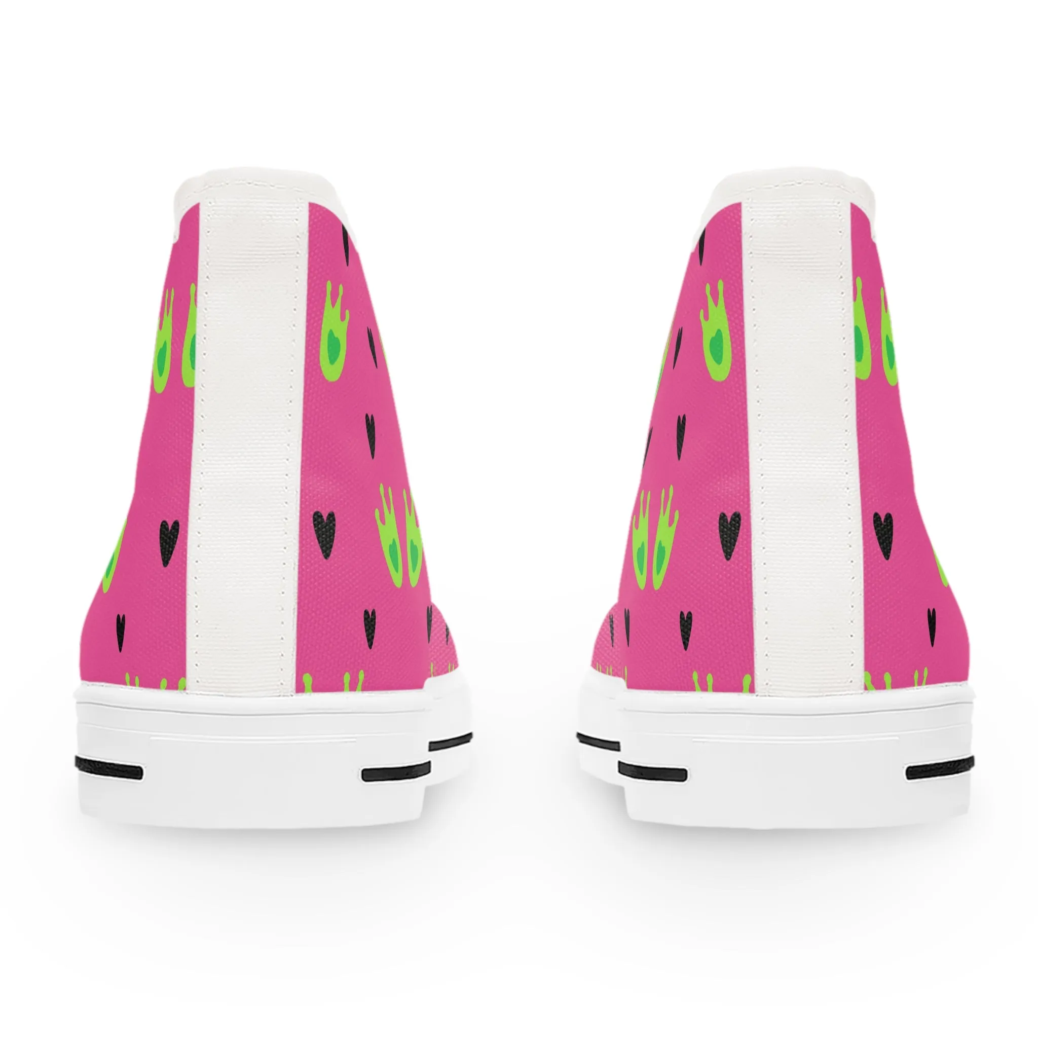 Frog Feet and Pink Background Women's High Top Sneakers