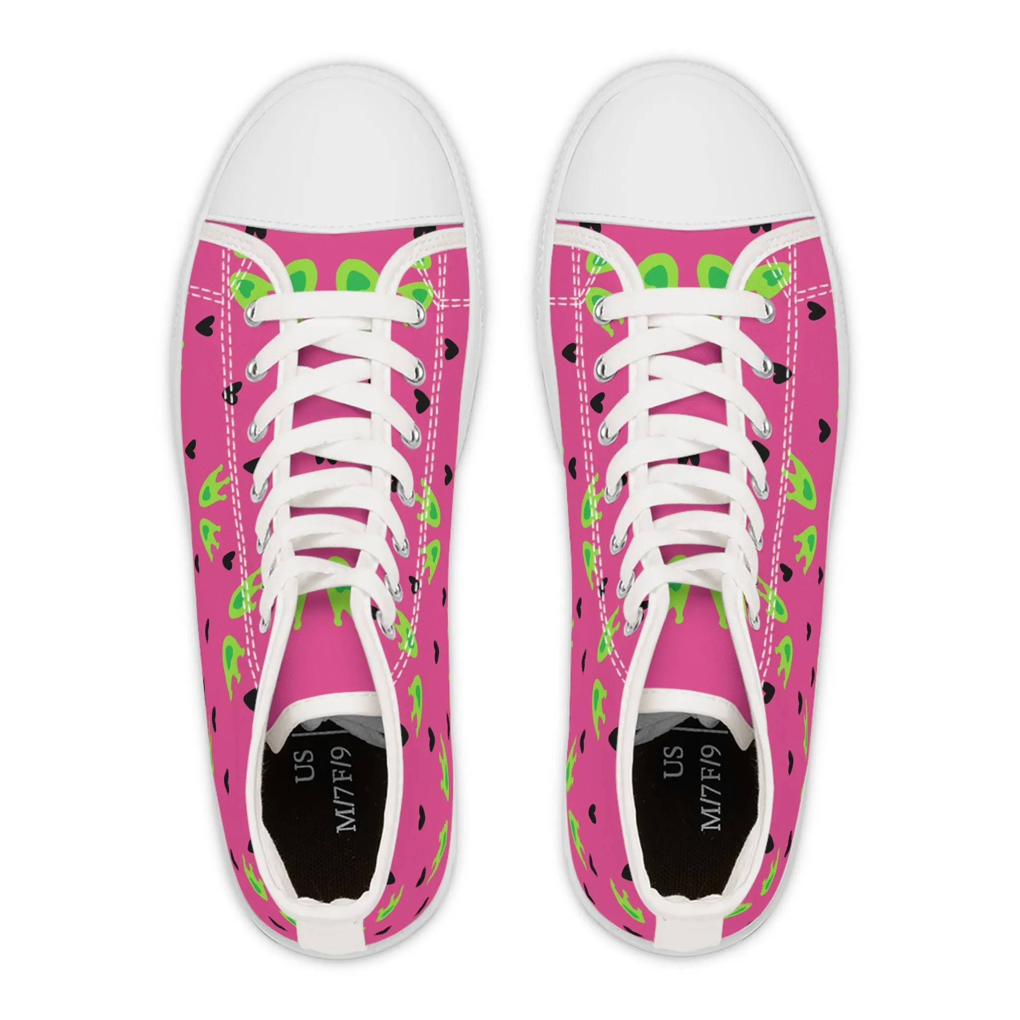 Frog Feet and Pink Background Women's High Top Sneakers