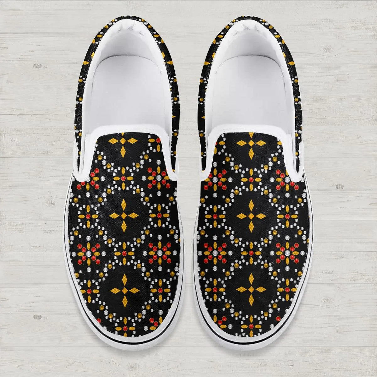 Gearhomie Elvis Black Conquistador Slip On Shoes