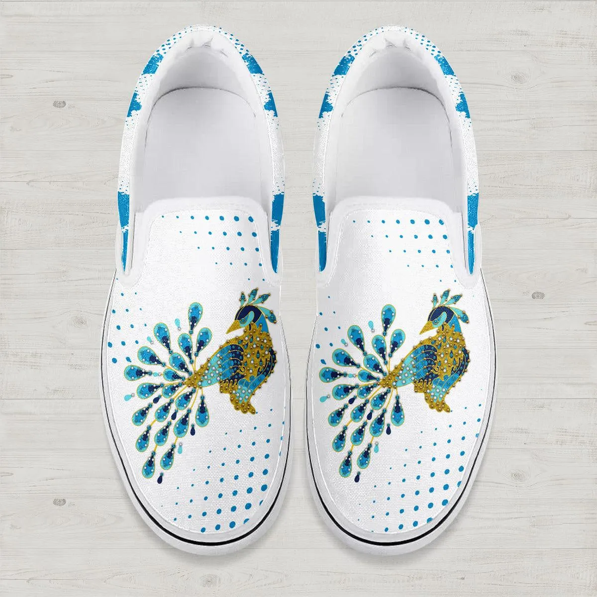 Gearhomie Elvis Peacock Slip On Shoes