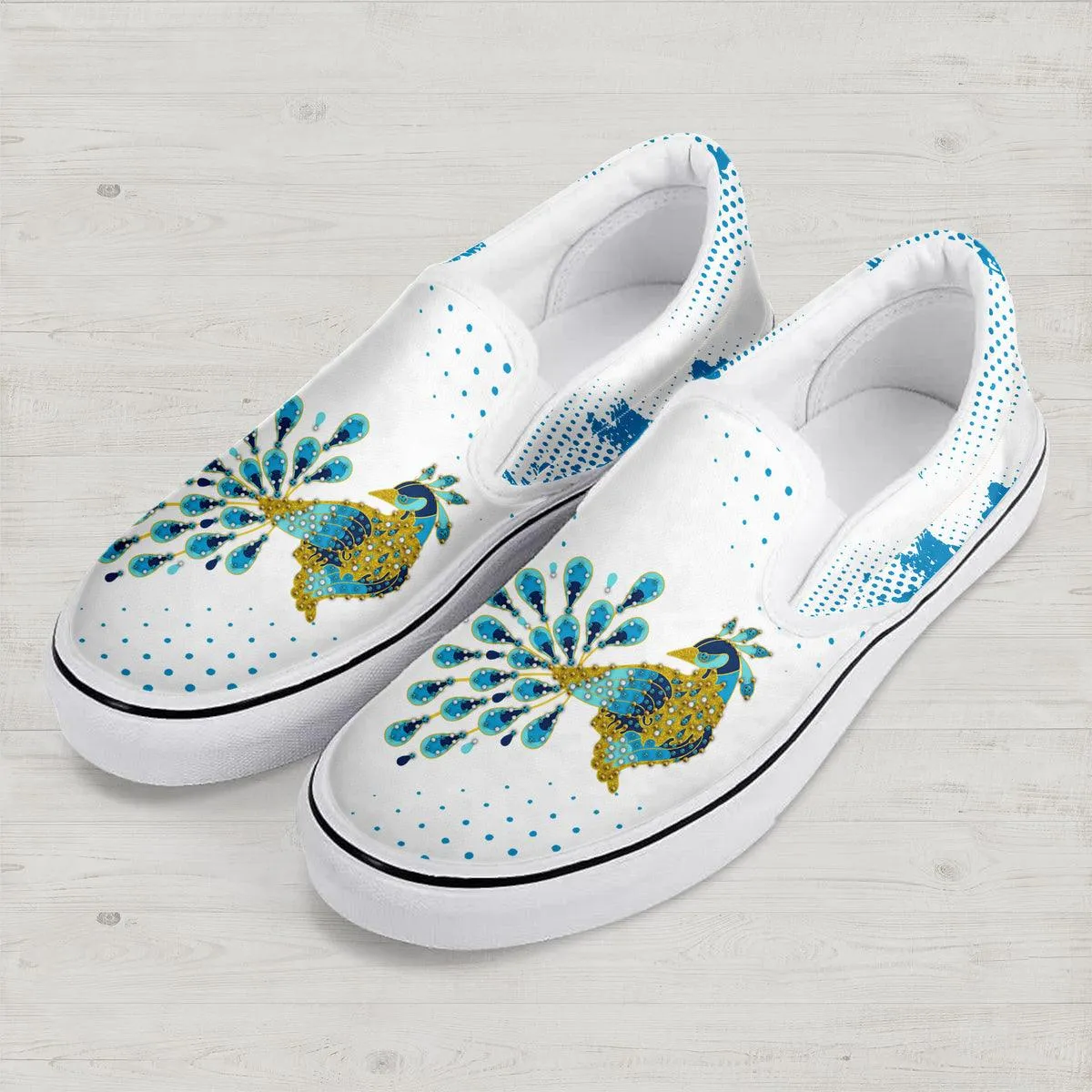 Gearhomie Elvis Peacock Slip On Shoes