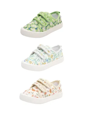 Girls' Canvas Velcro Sneaker in Floral