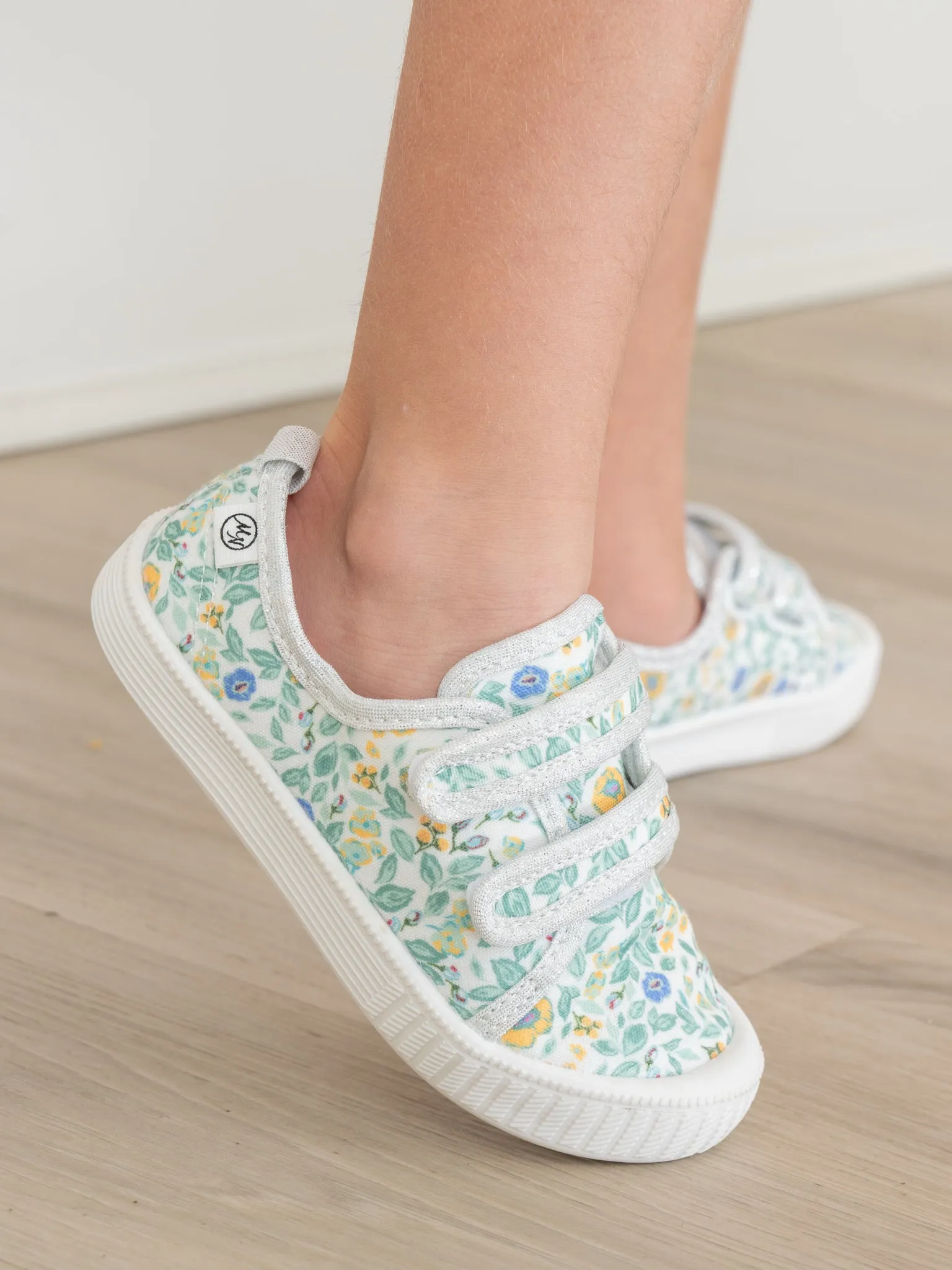 Girls' Canvas Velcro Sneaker in Floral