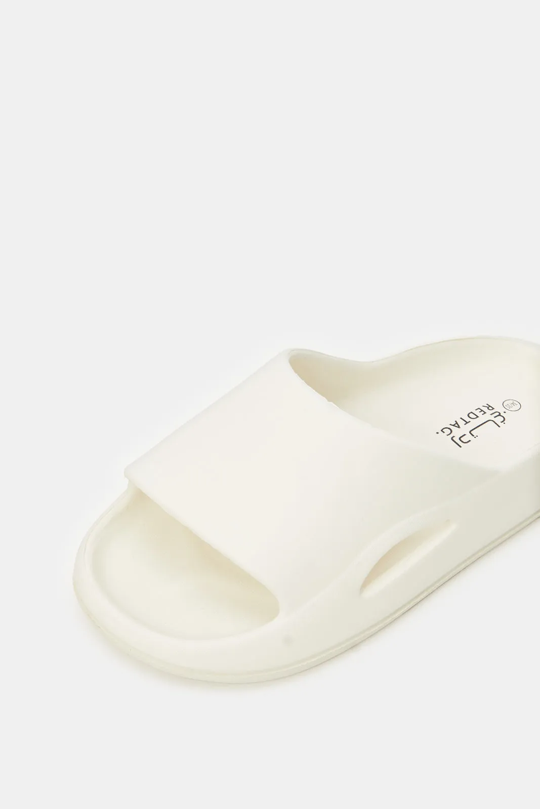 Girls Cream Plain Slide