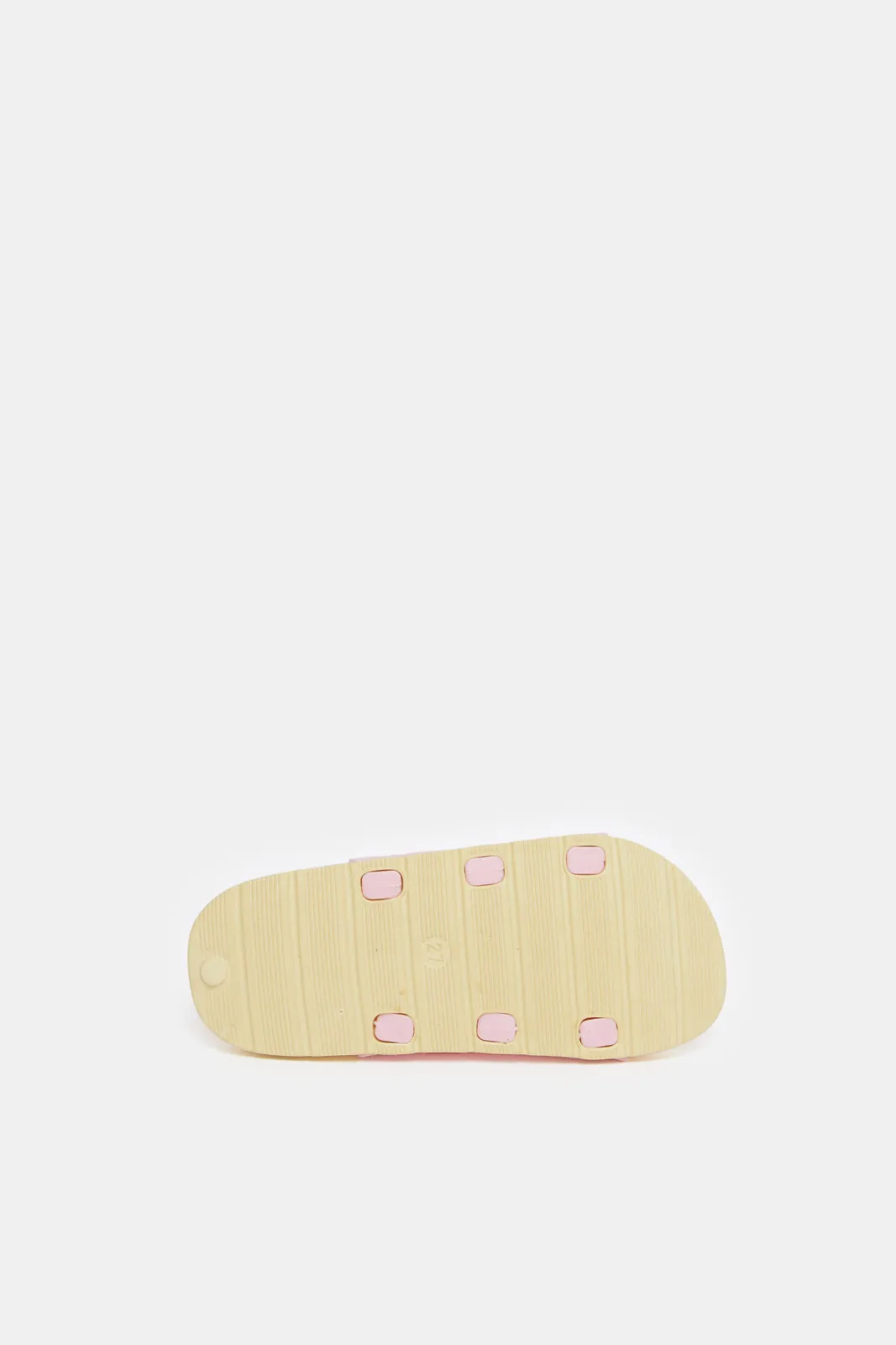 Girls Yellow And Pink Embellished Patch Slide