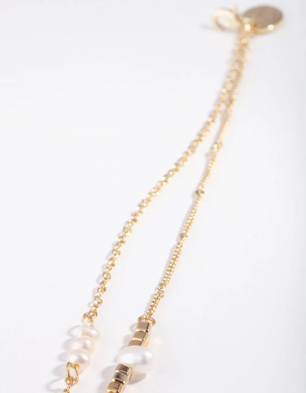 Gold & Pearl 2 Chain Anklet