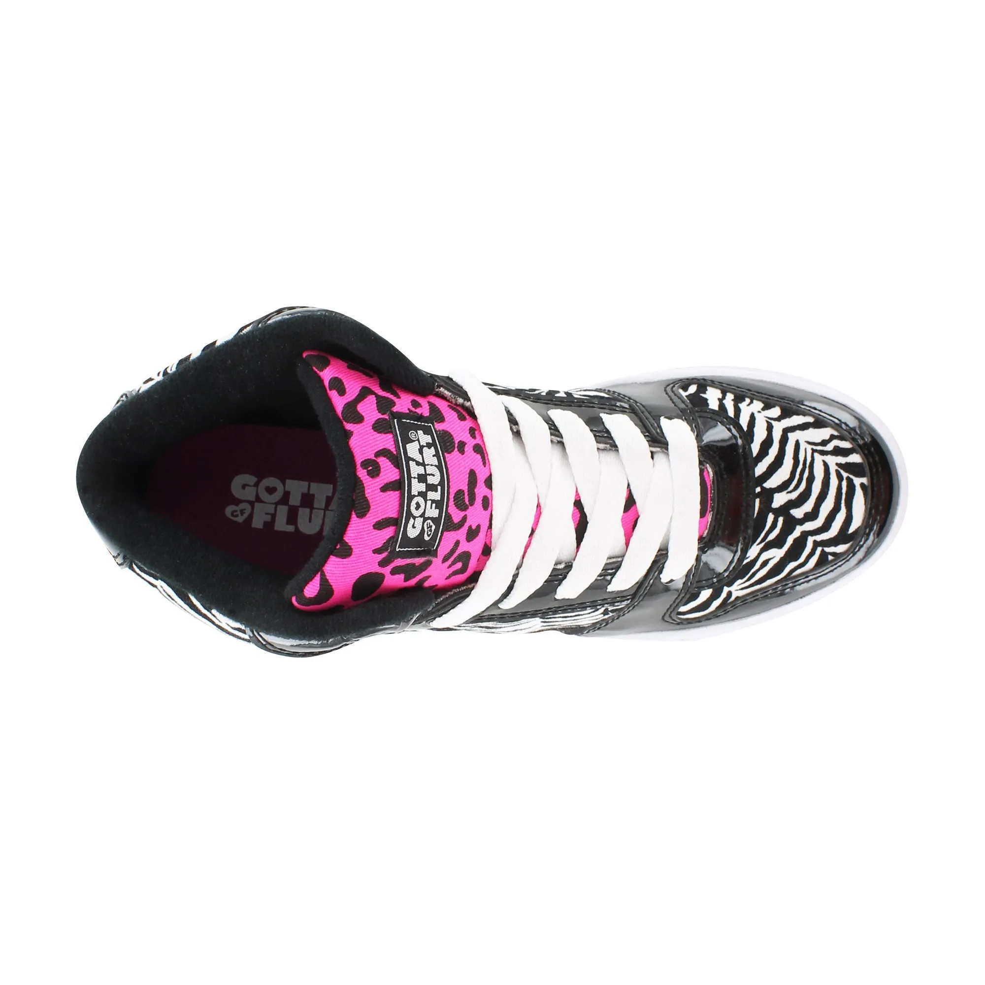 Gotta Flurt Girl's Hip Hop VI Black/White/Hot Pink Dance Sneaker