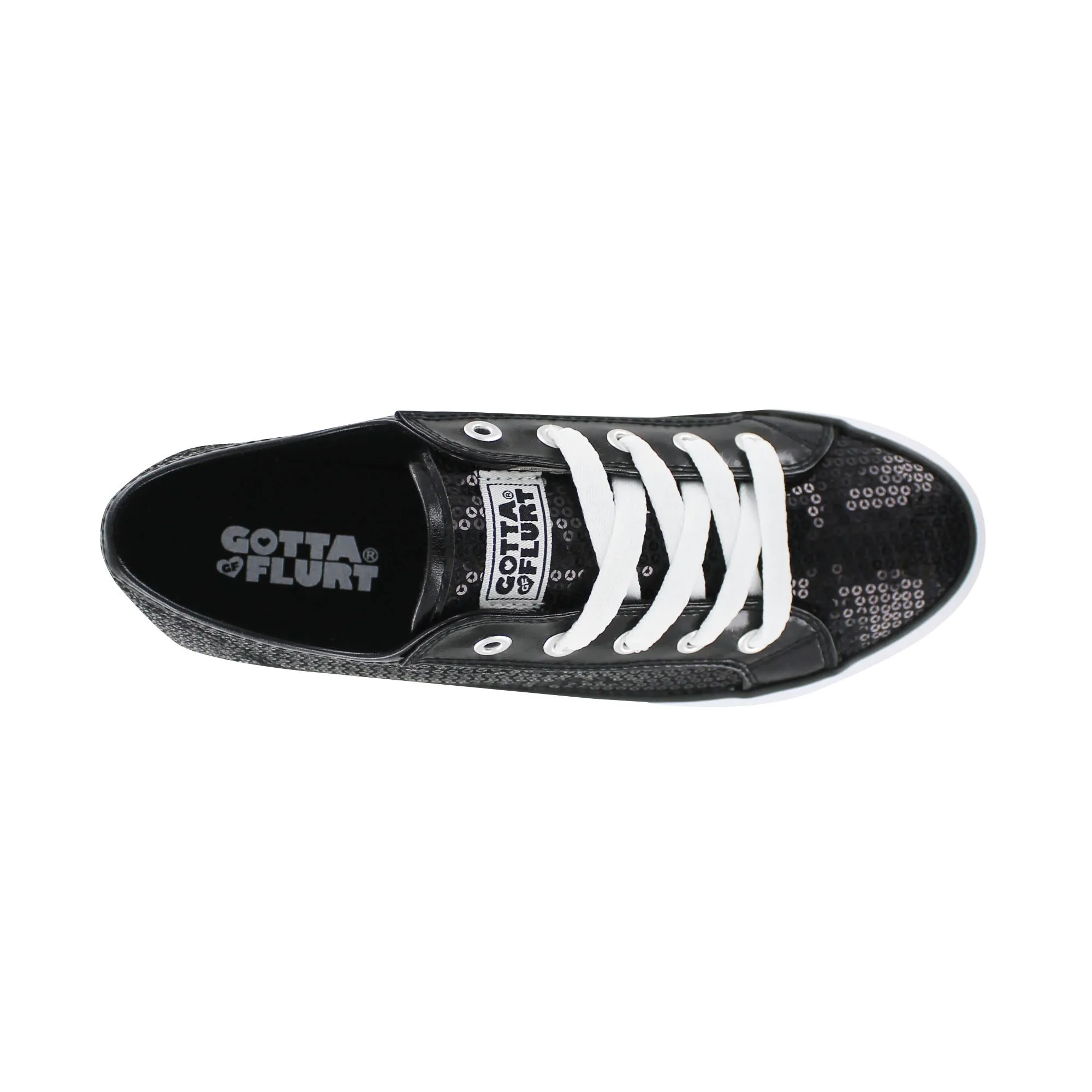 Gotta Flurt Women's Disco II Black Sequin Low Top Dance Sneaker