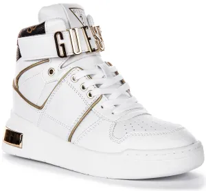 Guess Corten Hi In White Gold For Women