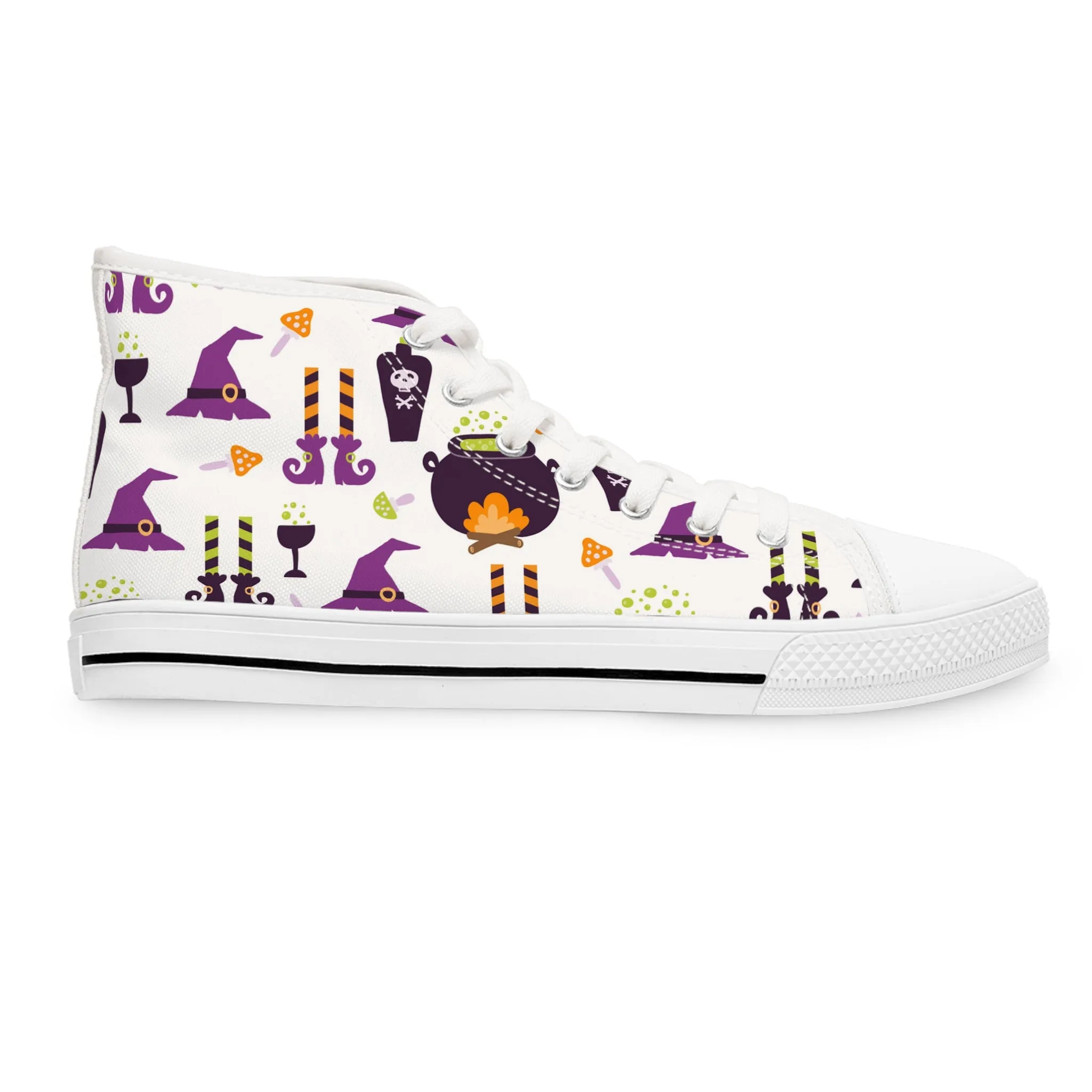 Halloween Witch Pattern Women's High Top Sneakers