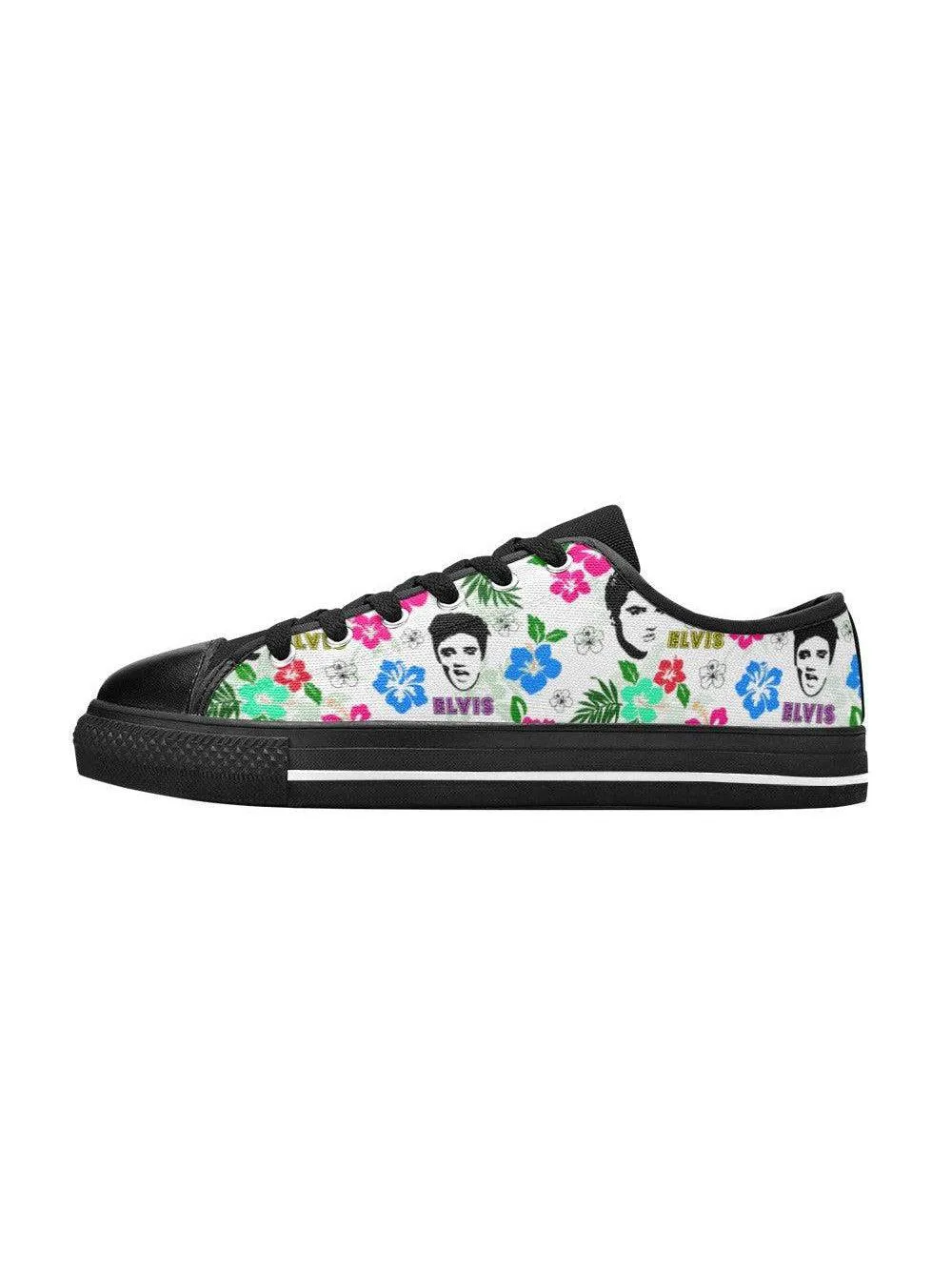 Hawaii Elvis Retro Style Mens Sneakers (Black Sole)