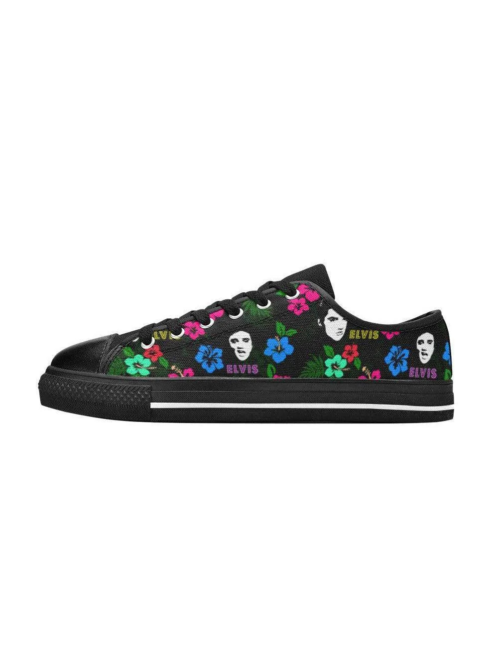 Hawaii Elvis Retro Style Mens Sneakers (Black Sole)