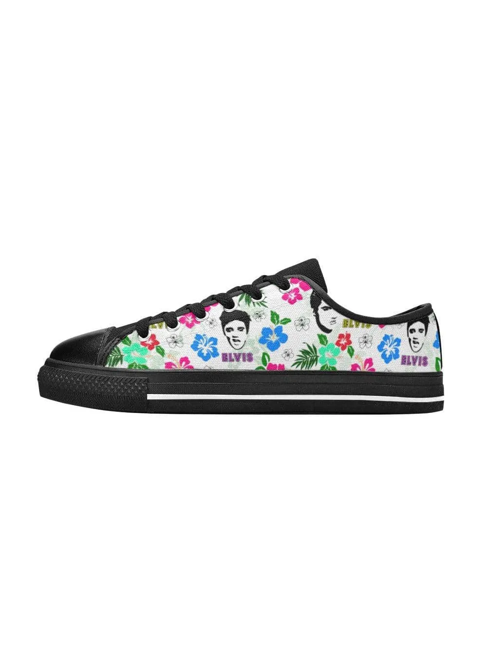 Hawaii Elvis Retro Style Womens Sneakers (Black Sole)