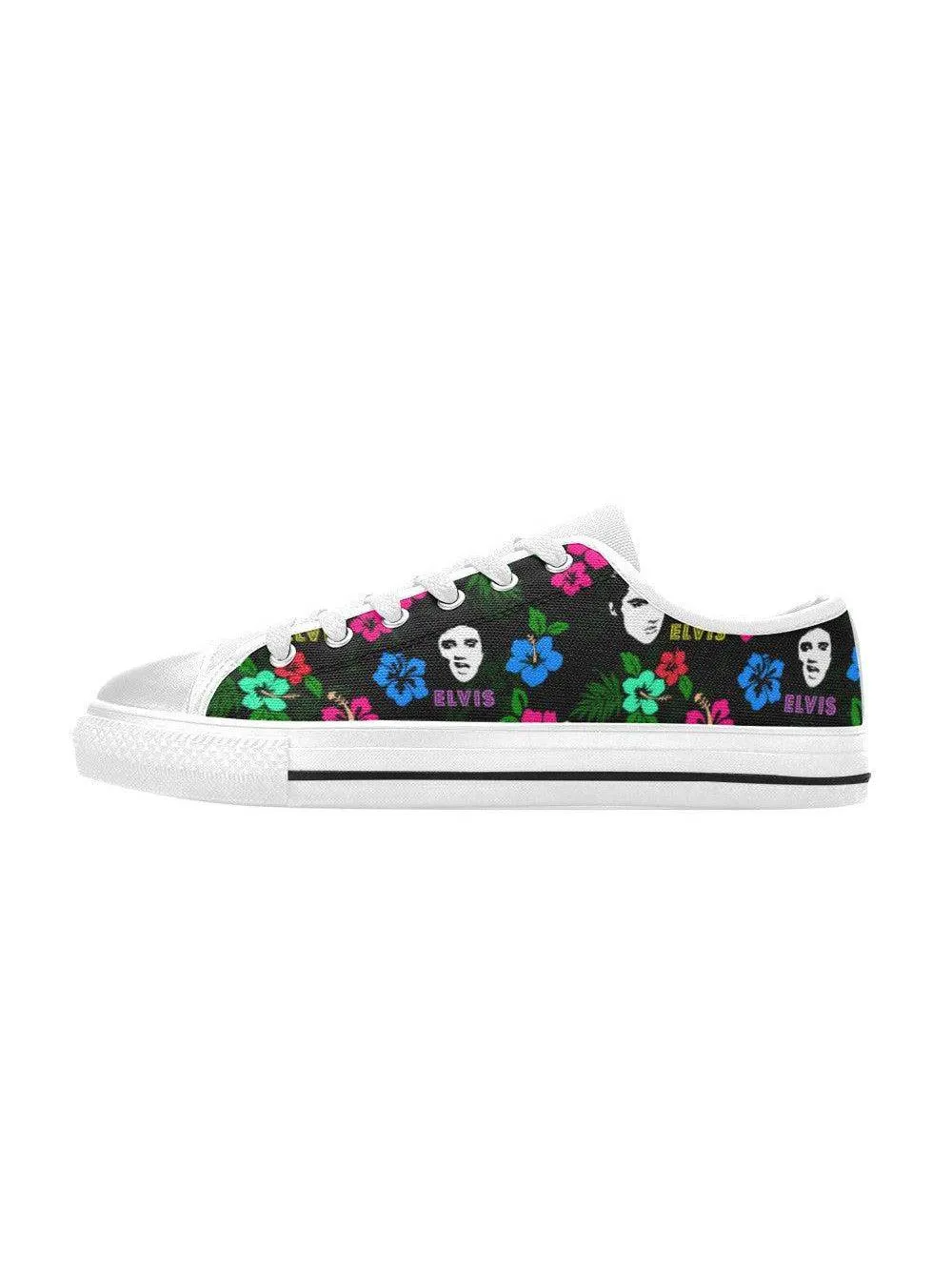 Hawaii Elvis Retro Style Womens Sneakers (White Sole)