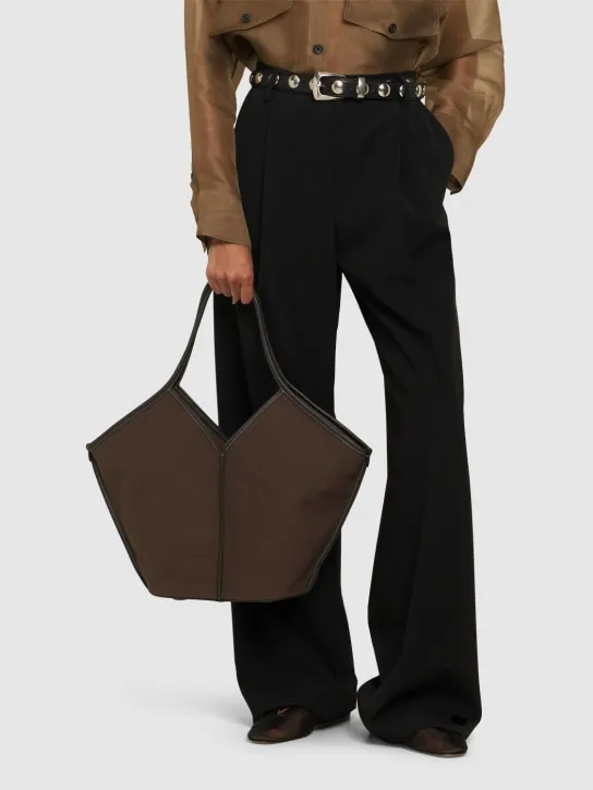 Hereu   Calella canvas &amp; leather shoulder bag 