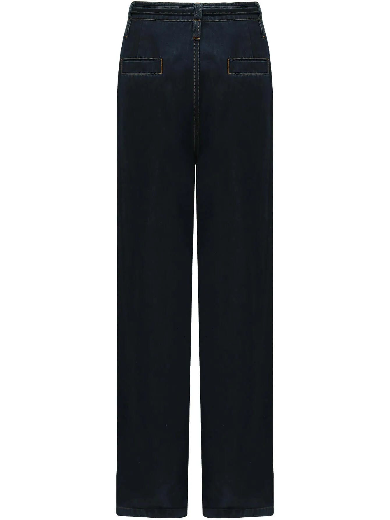 High-Waisted Straight Leg Jeans in Navy