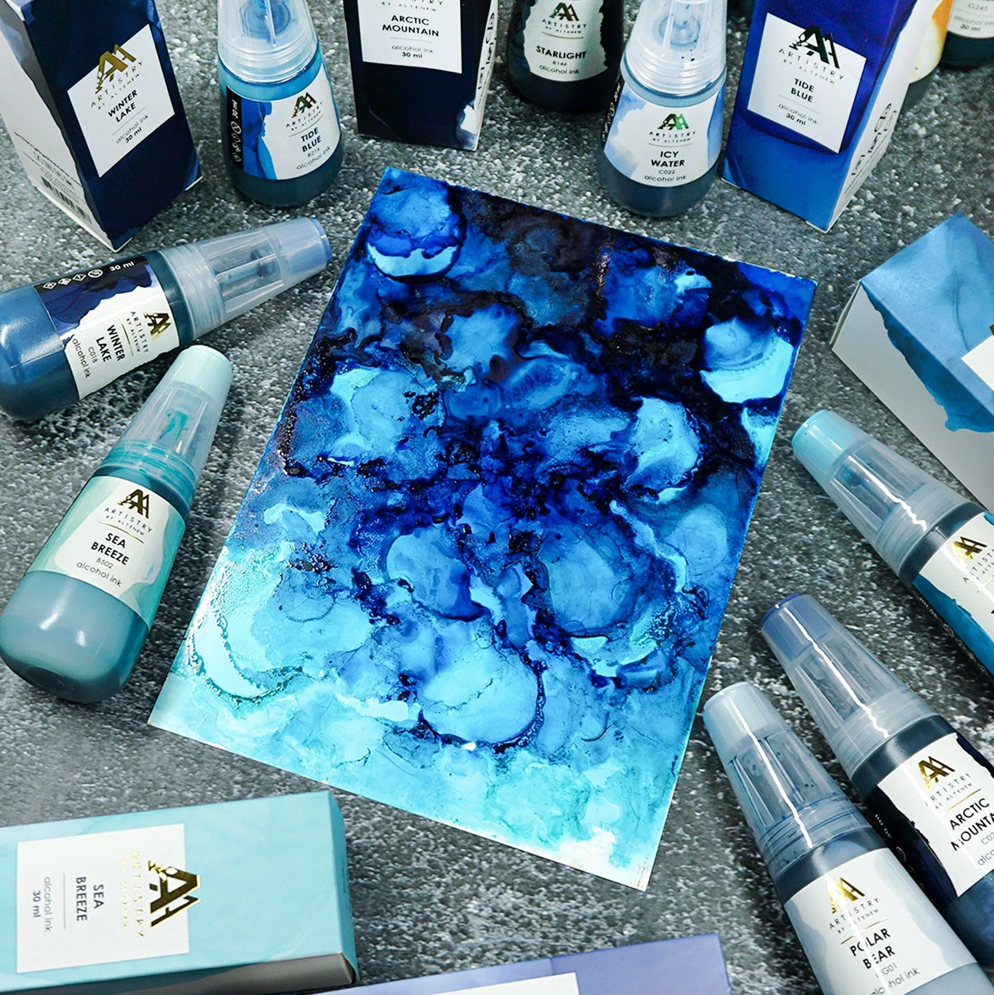 Icy Water Alcohol Ink